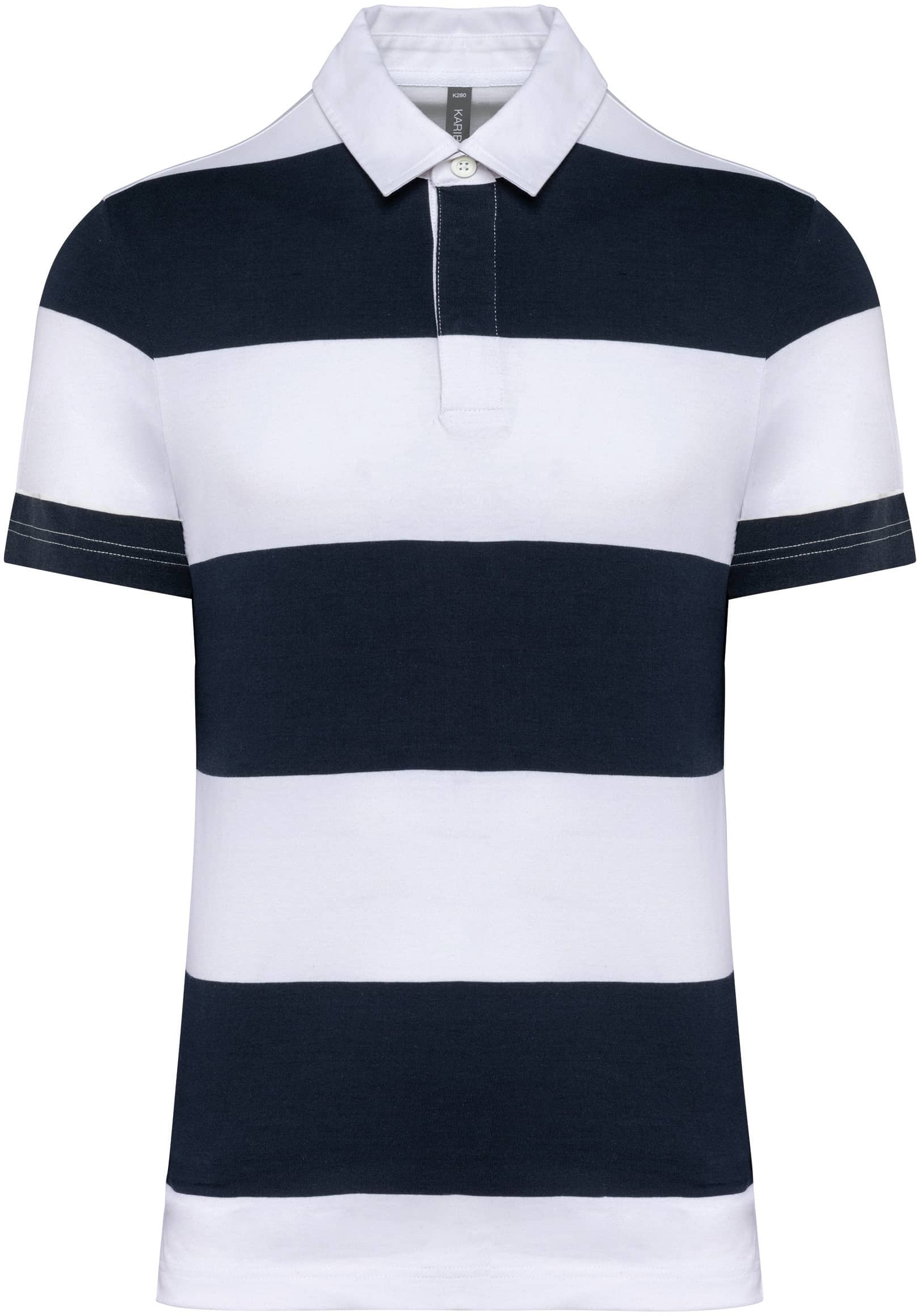 Gestreiftes Polohemd mit kurzen Ärmeln, Unisex