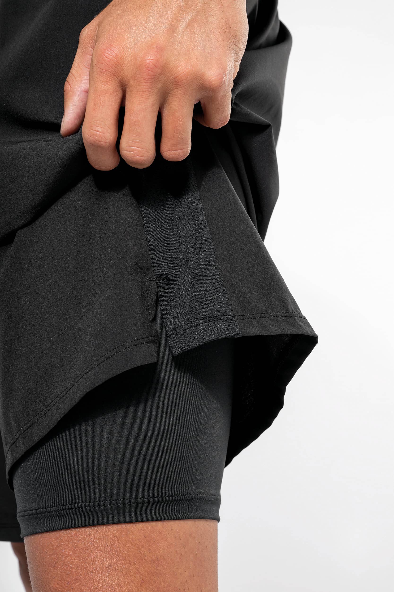 Umweltfreundliche 2-in-1-Shorts mit integrierter Untershort für Herren