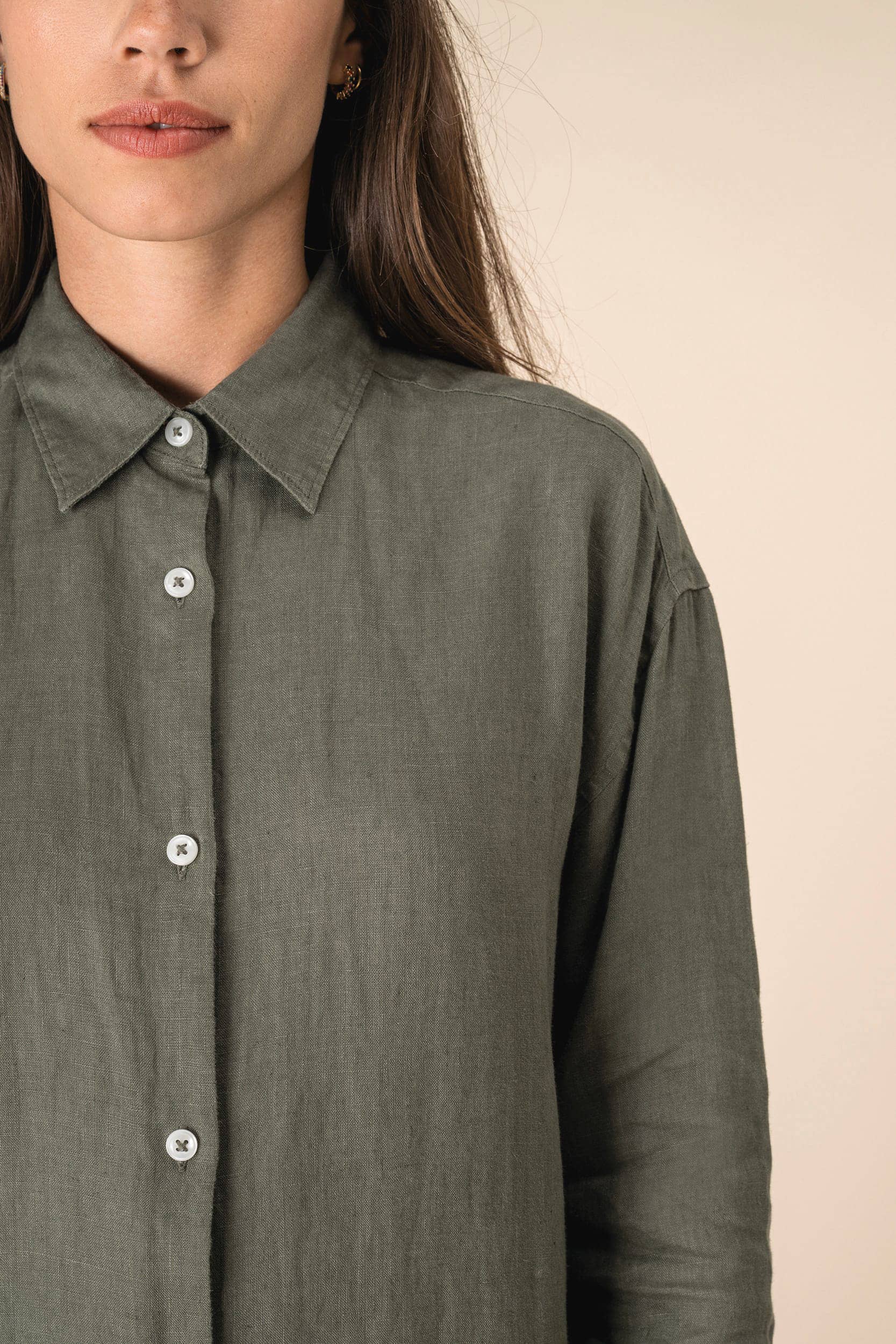Hemdblusenkleid aus Leinen für Damen