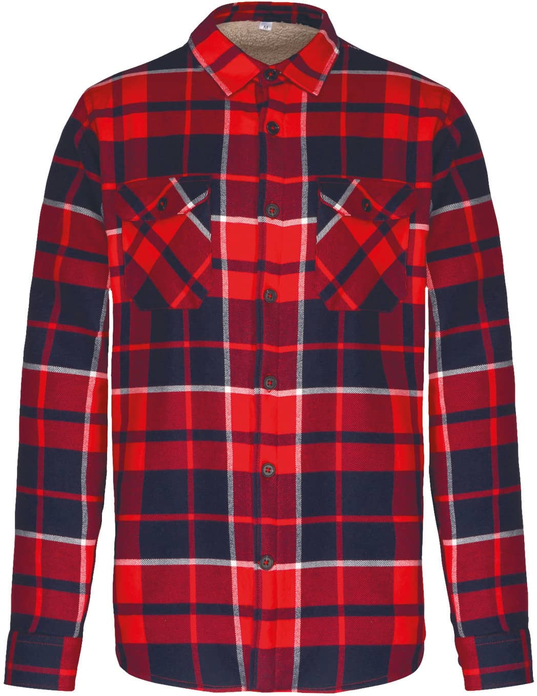 Karo-Hemdjacke mit Sherpa-Futter