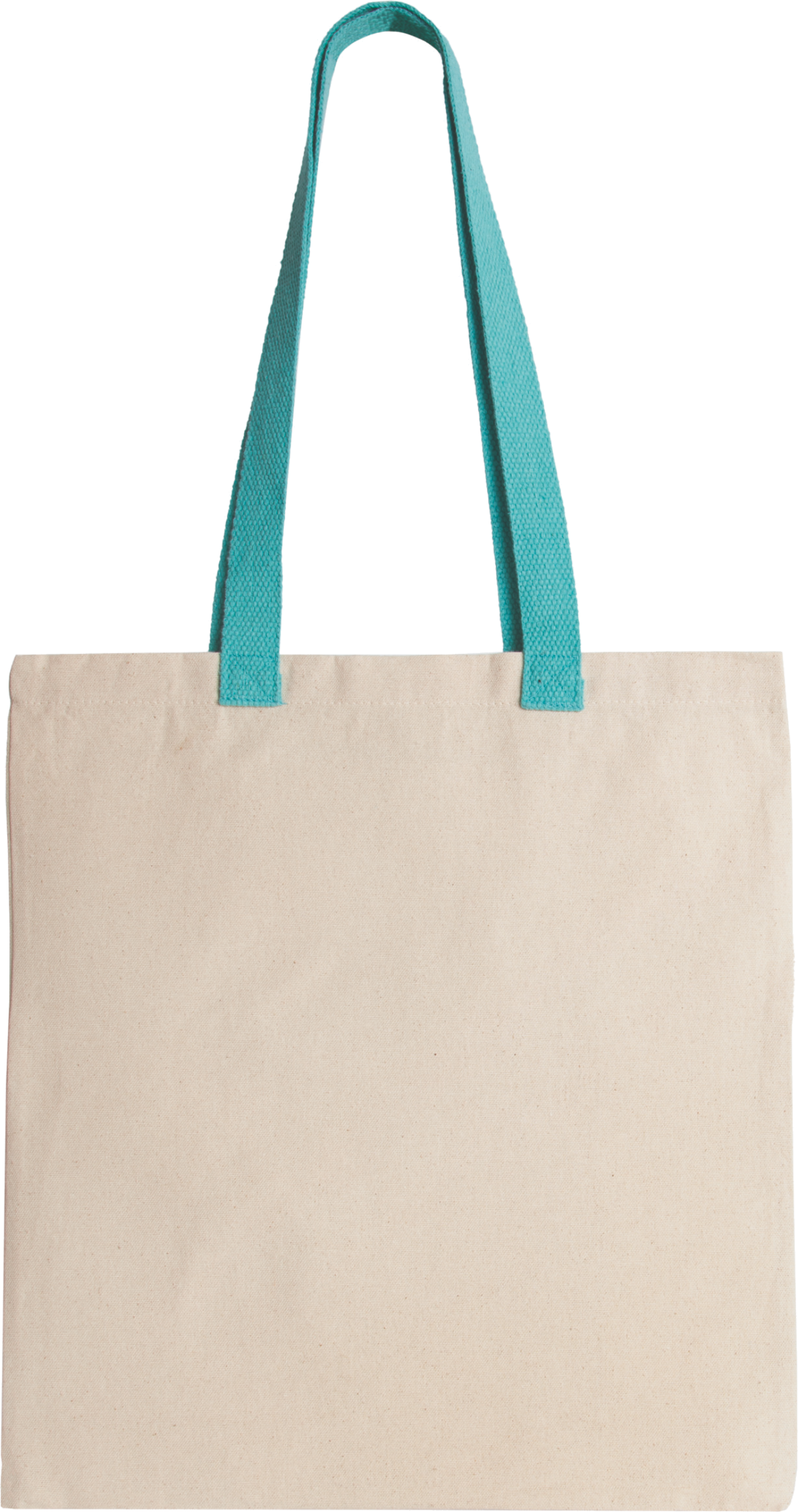 Flache Shoppingtasche aus Tuch mit kontrastfarbenem Griff