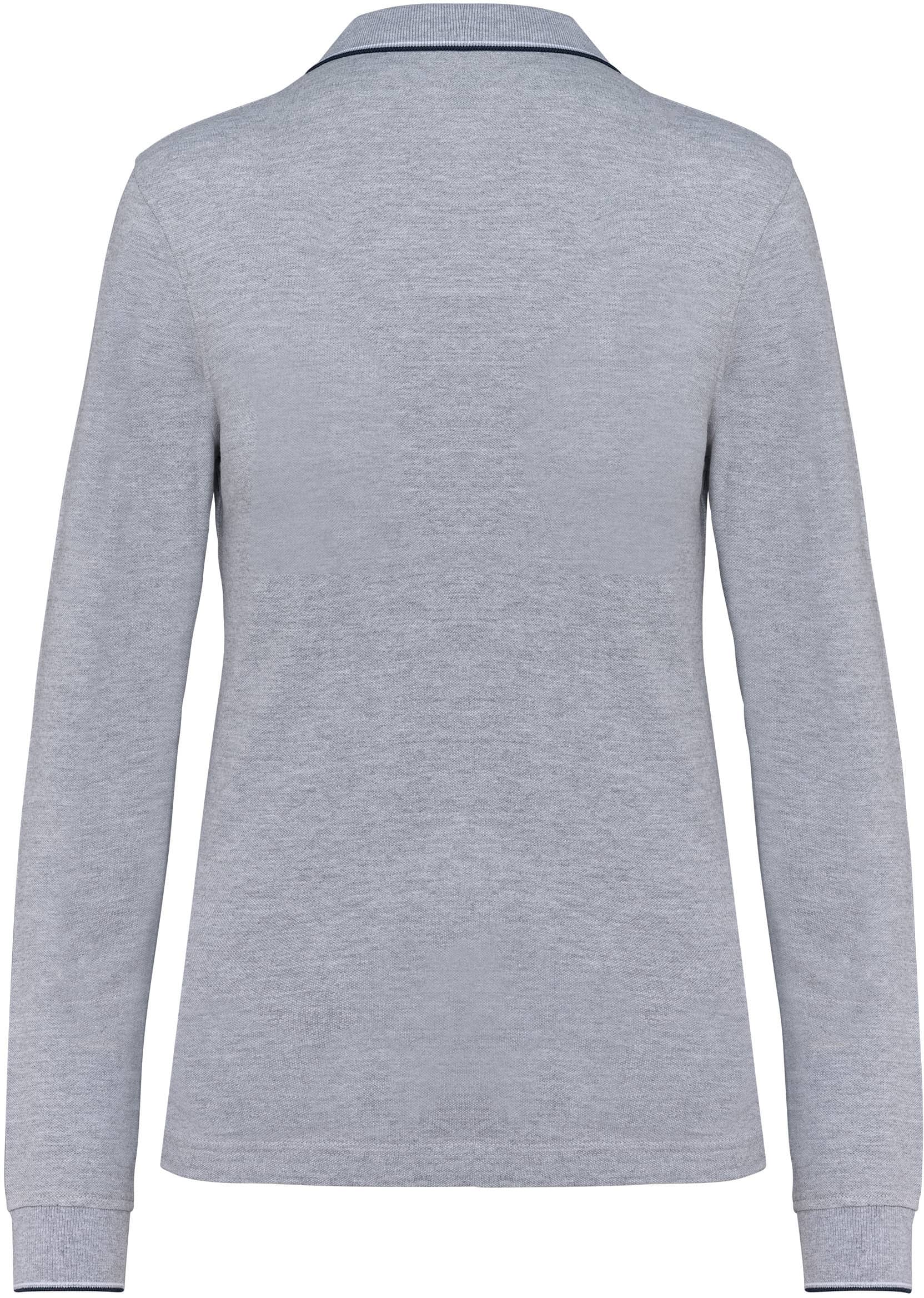 Langarm-Polohemd aus Piqué für Damen