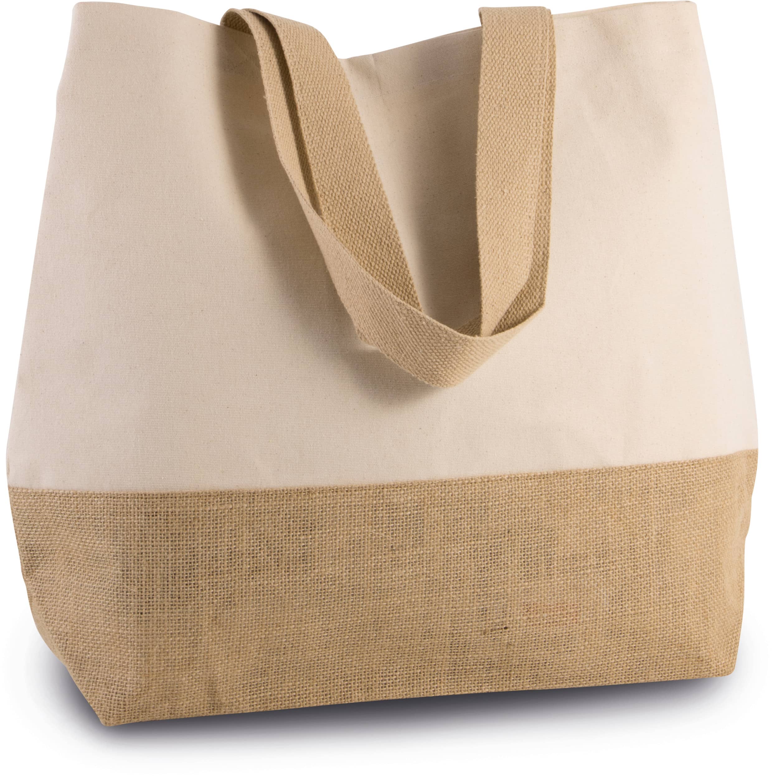 Baumwolltuch-Jute-Shoppingtasche - Natur