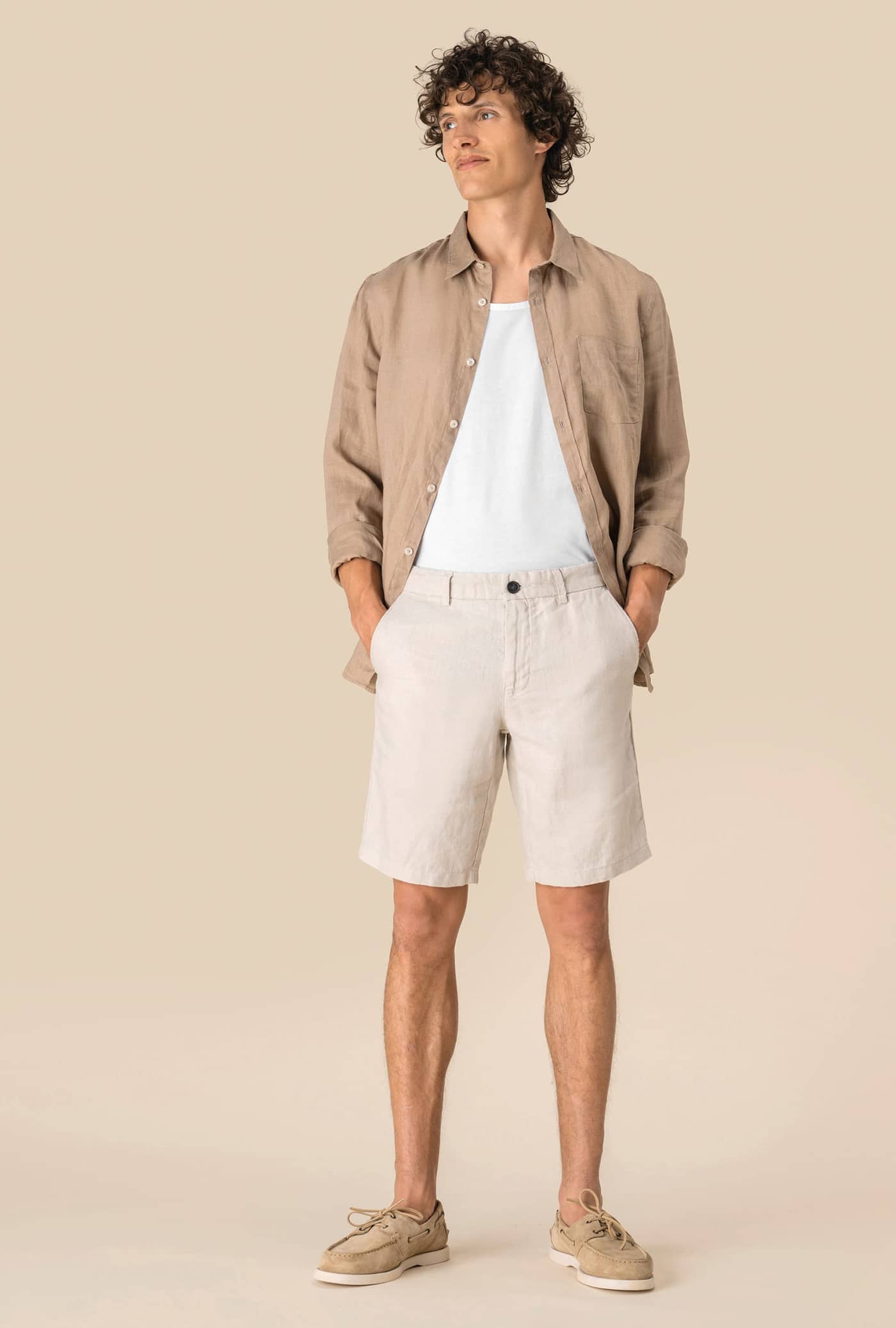 Bermuda-Shorts aus Leinen für Herren