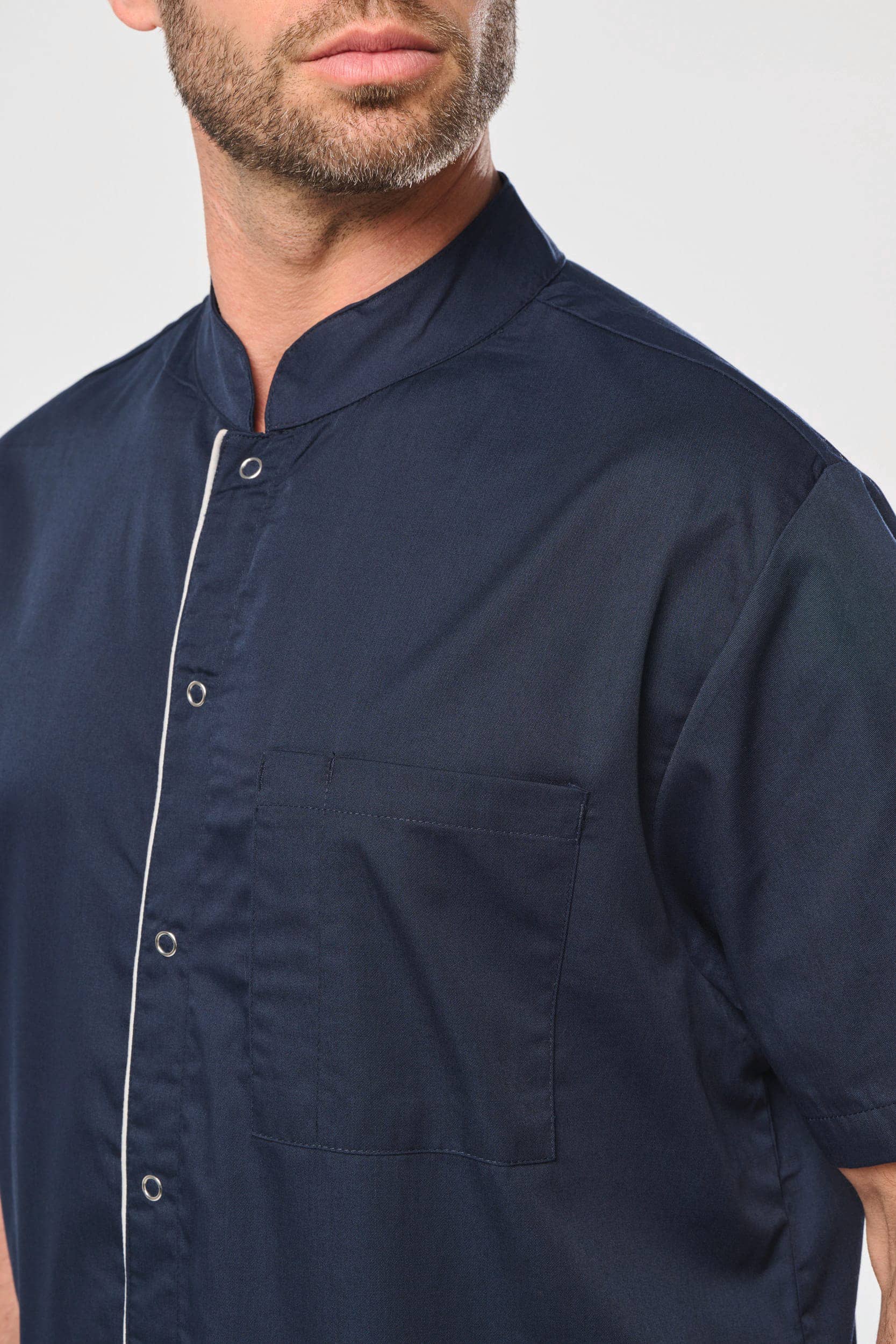 Herrenkittel aus Baumwollpolyester mit Druckknöpfen