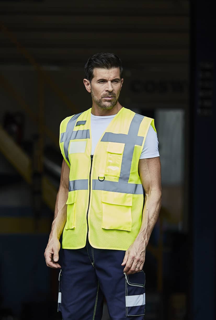 Hi-Vis Top Cool Recycled Open Mesh Executive Waistcoat