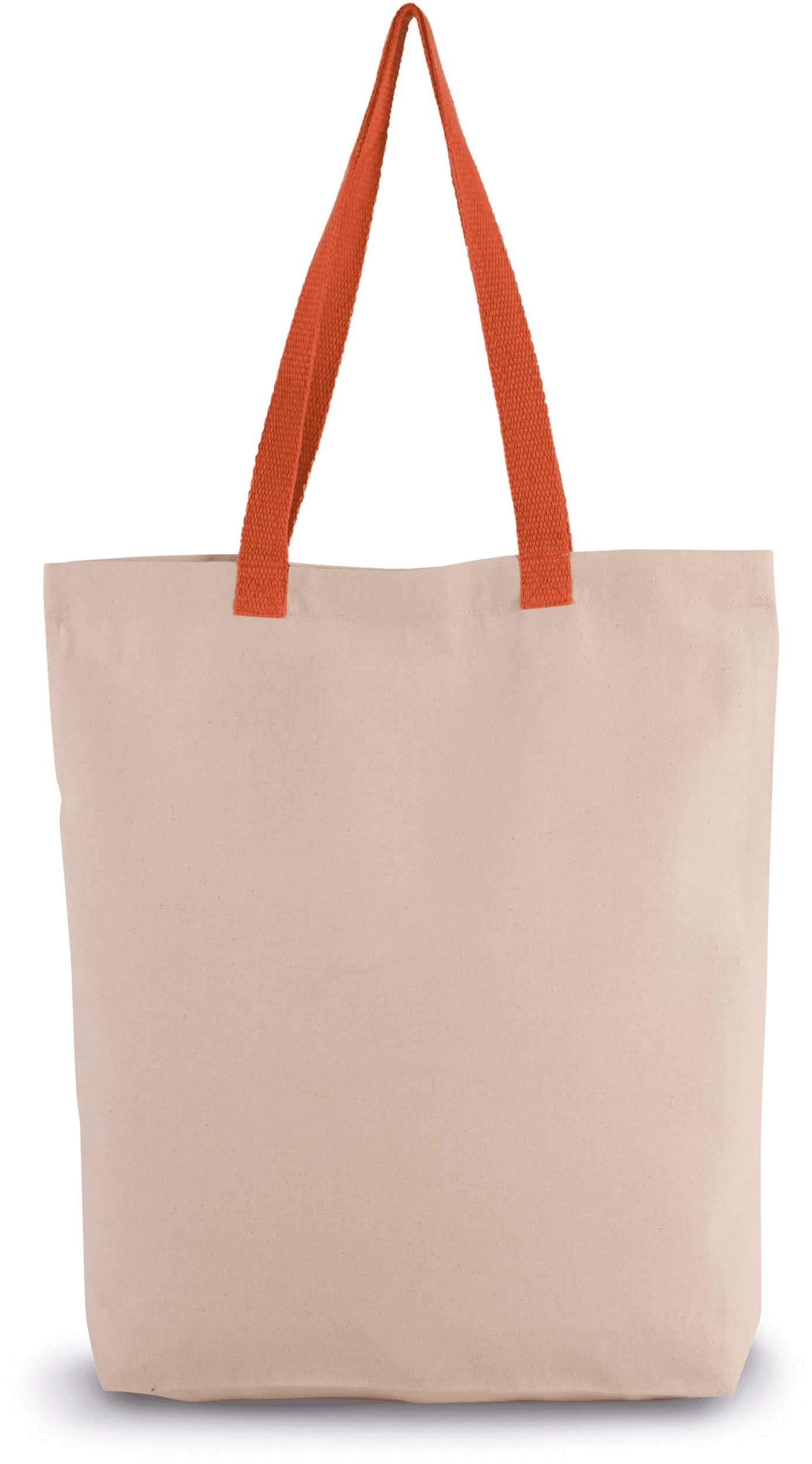 Shoppingtasche mit Seitenfalte und kontrastfarbenem Griff