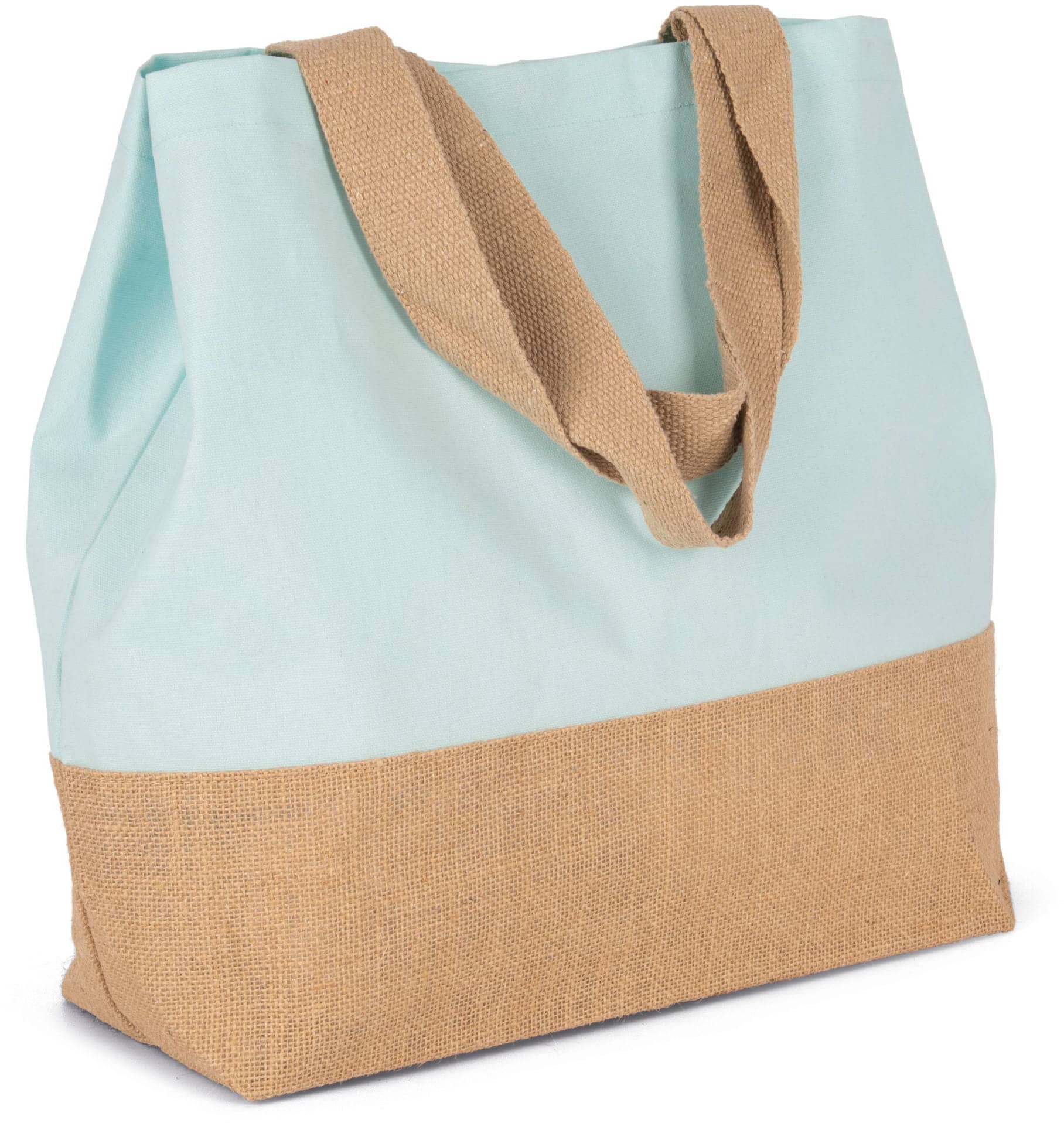 Baumwolltuch-Jute-Shoppingtasche - zweifarbig