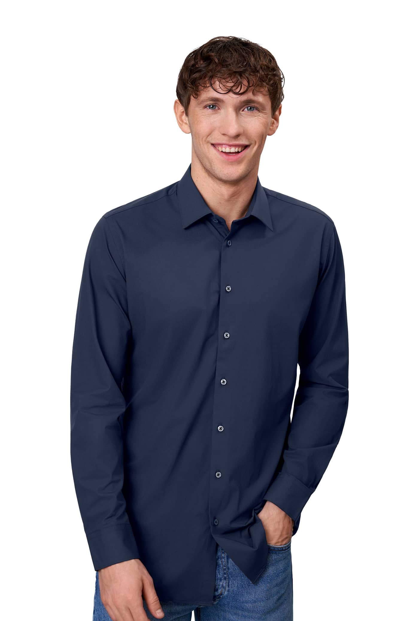 Seven Seas Slim Fit Hybrid Herren Hemd