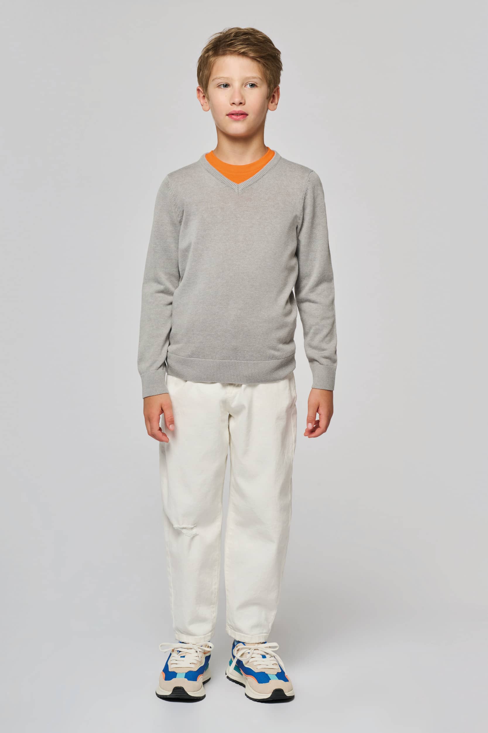 Kinder-Pullover mit V-Ausschnitt