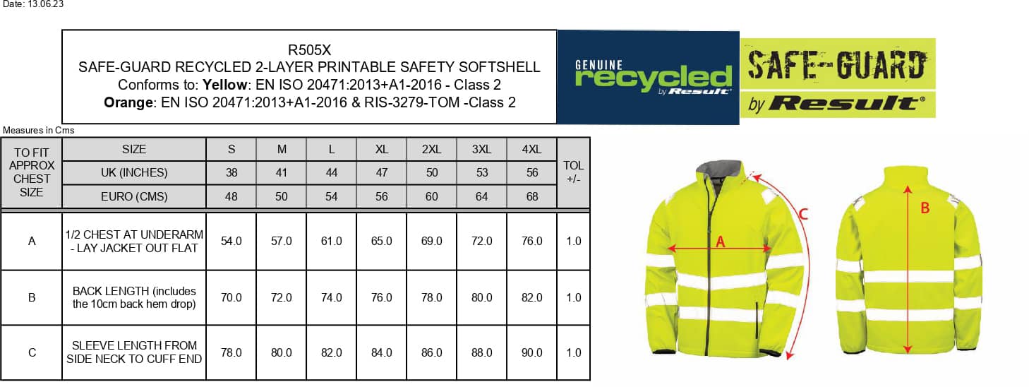 Recycled Printable Safety Softshell Jacket
