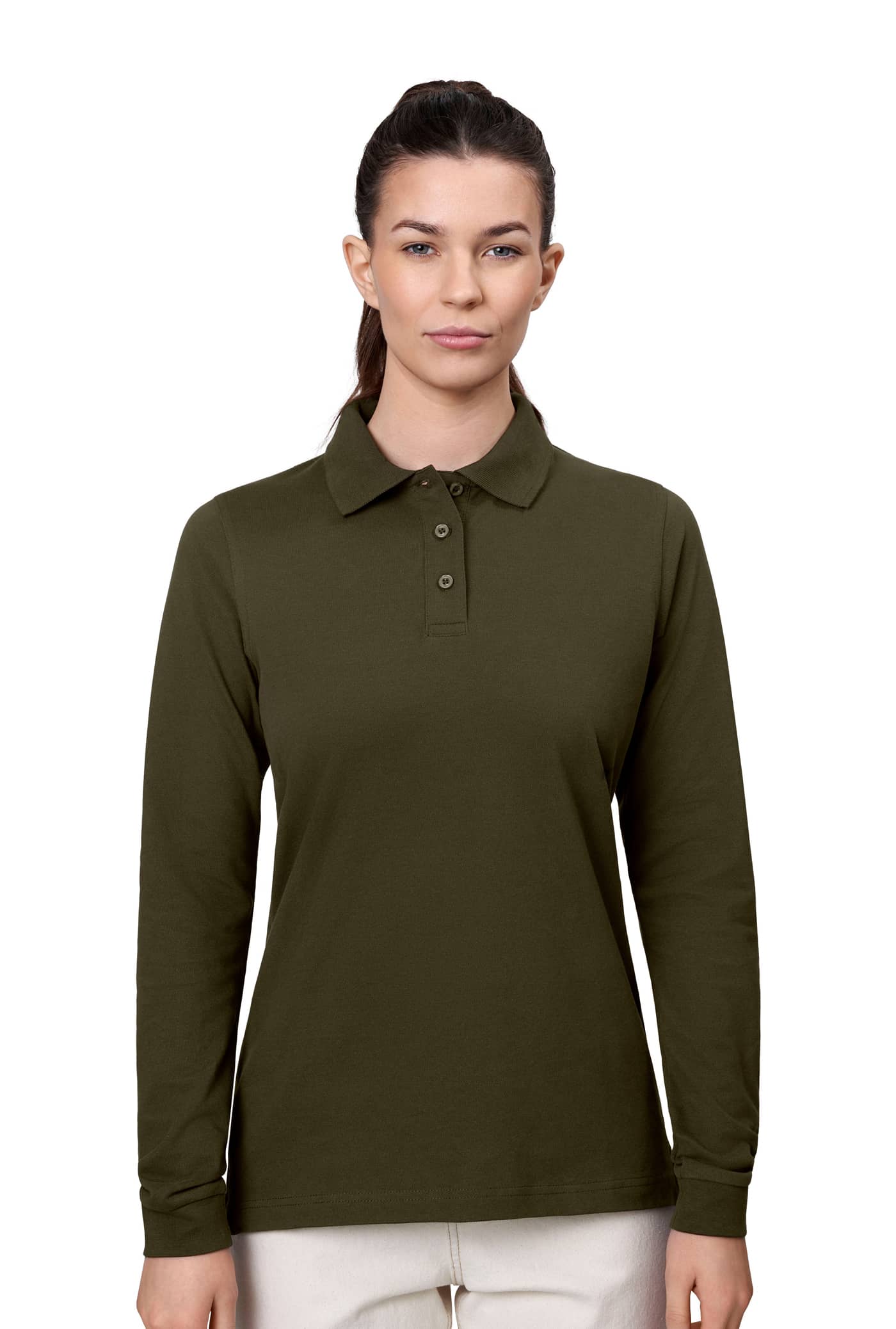 Langarm Stretch-Poloshirt 545