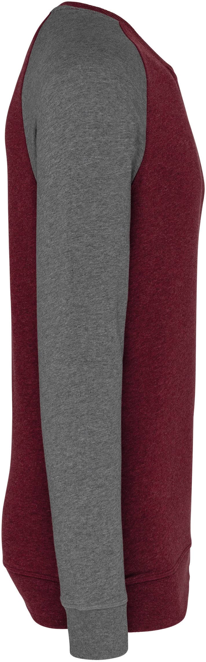 Zweifarbiges Herren-Sweatshirt French Terry BIO mit Rundhalsausschnitt und Raglanärmeln