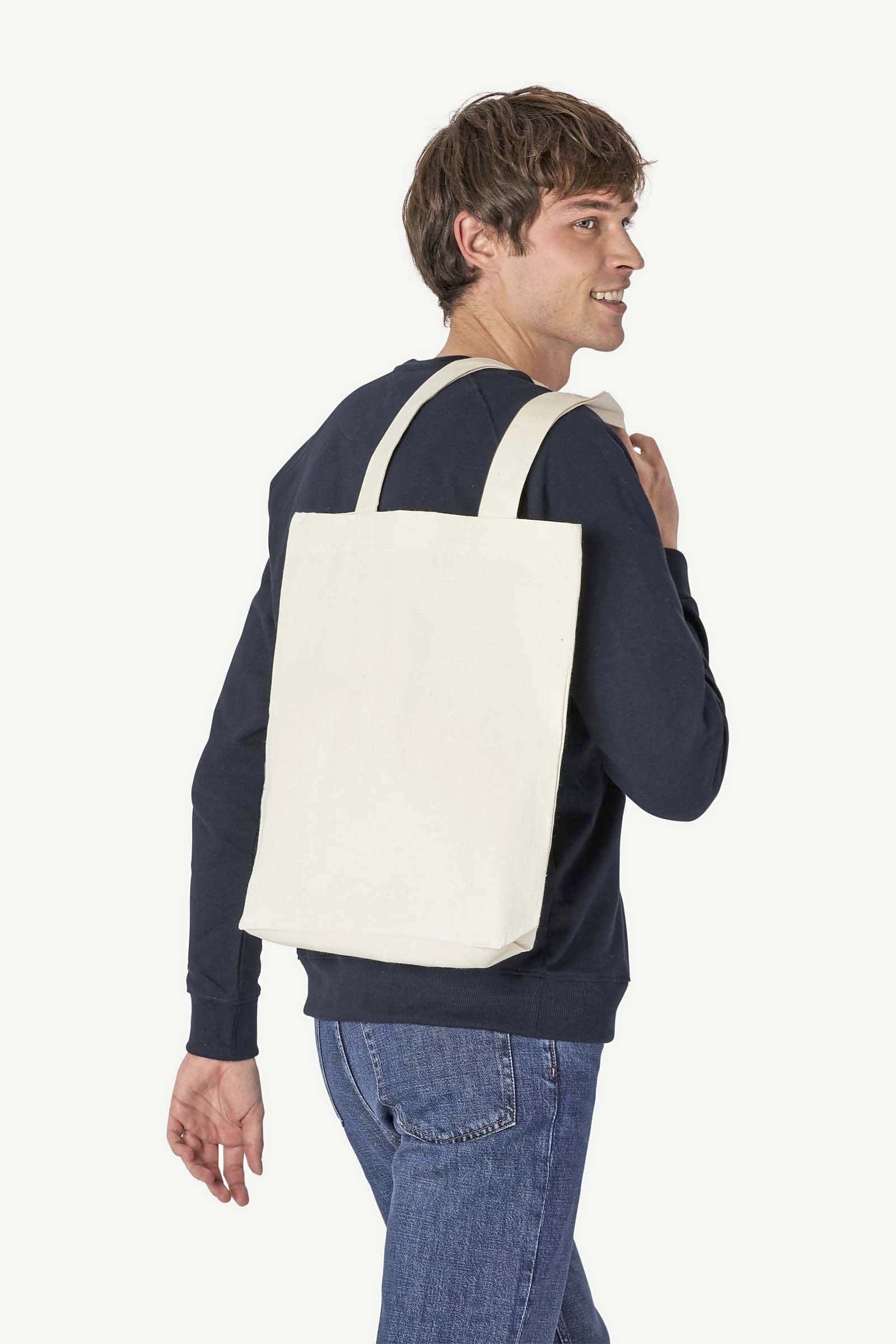 Tiger Cotton Shopping Bag With Long Handles