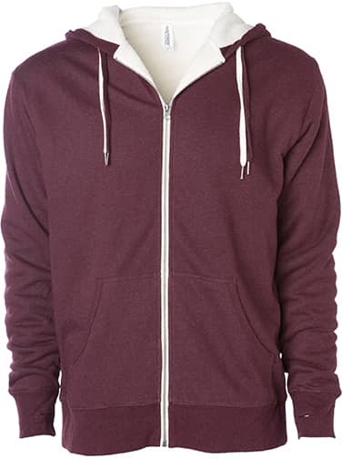 Unisex Sherpa Lined Zip Hooded Jacket