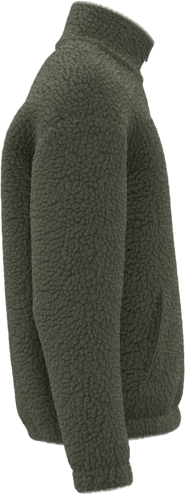 Unisex-Sweatshirt aus Sherpa mit Reißverschluss und überschnittenen Schultern