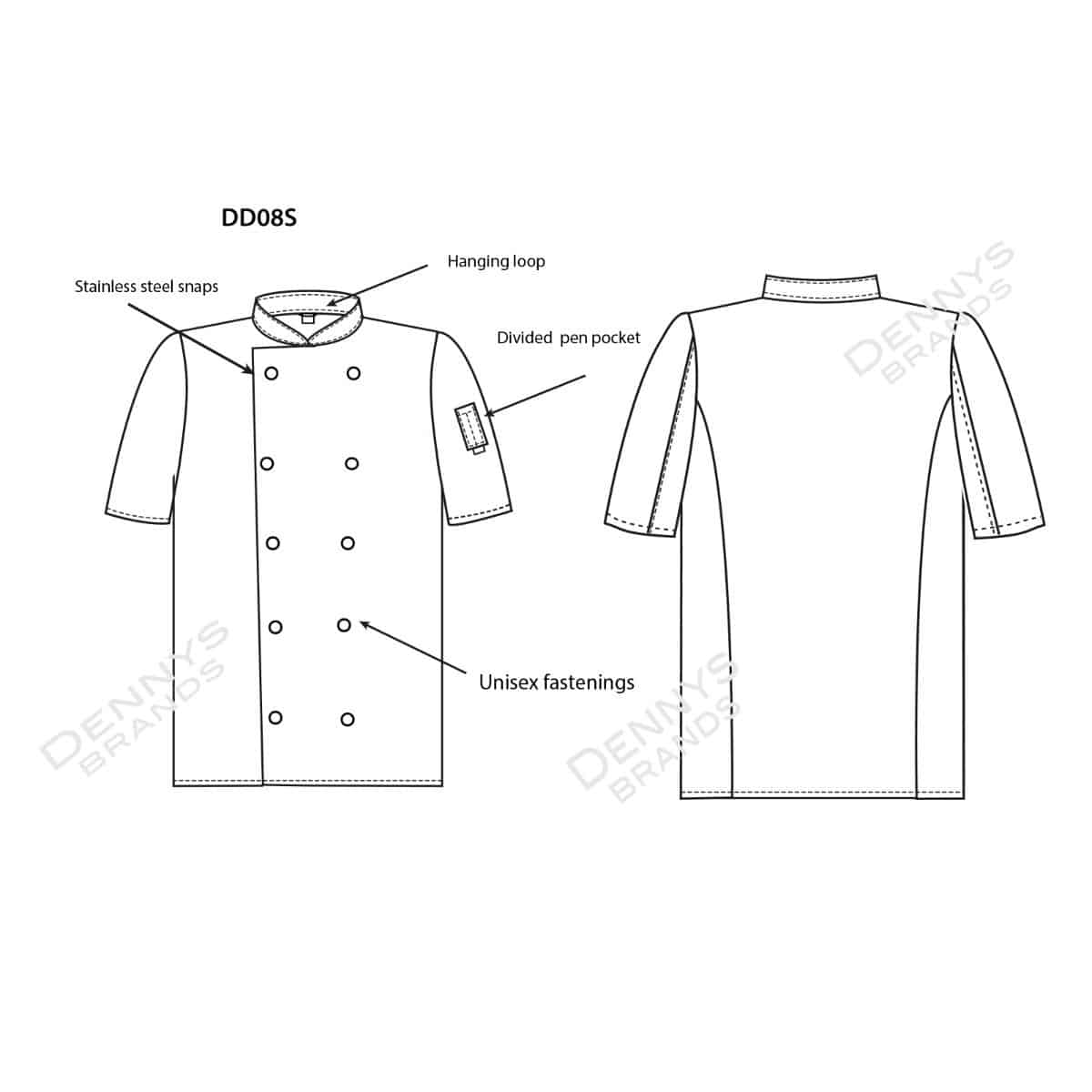 Short Sleeve Snap Stud Fastening Jacket