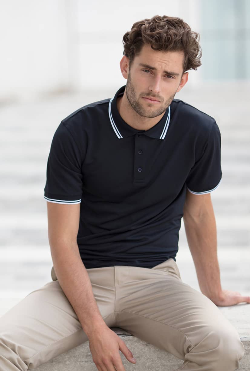Men´s Coolplus® Short Sleeved Tipped Polo Shirt