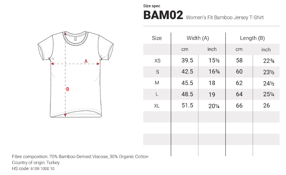 Women`s Fit Bamboo Jersey T-Shirt