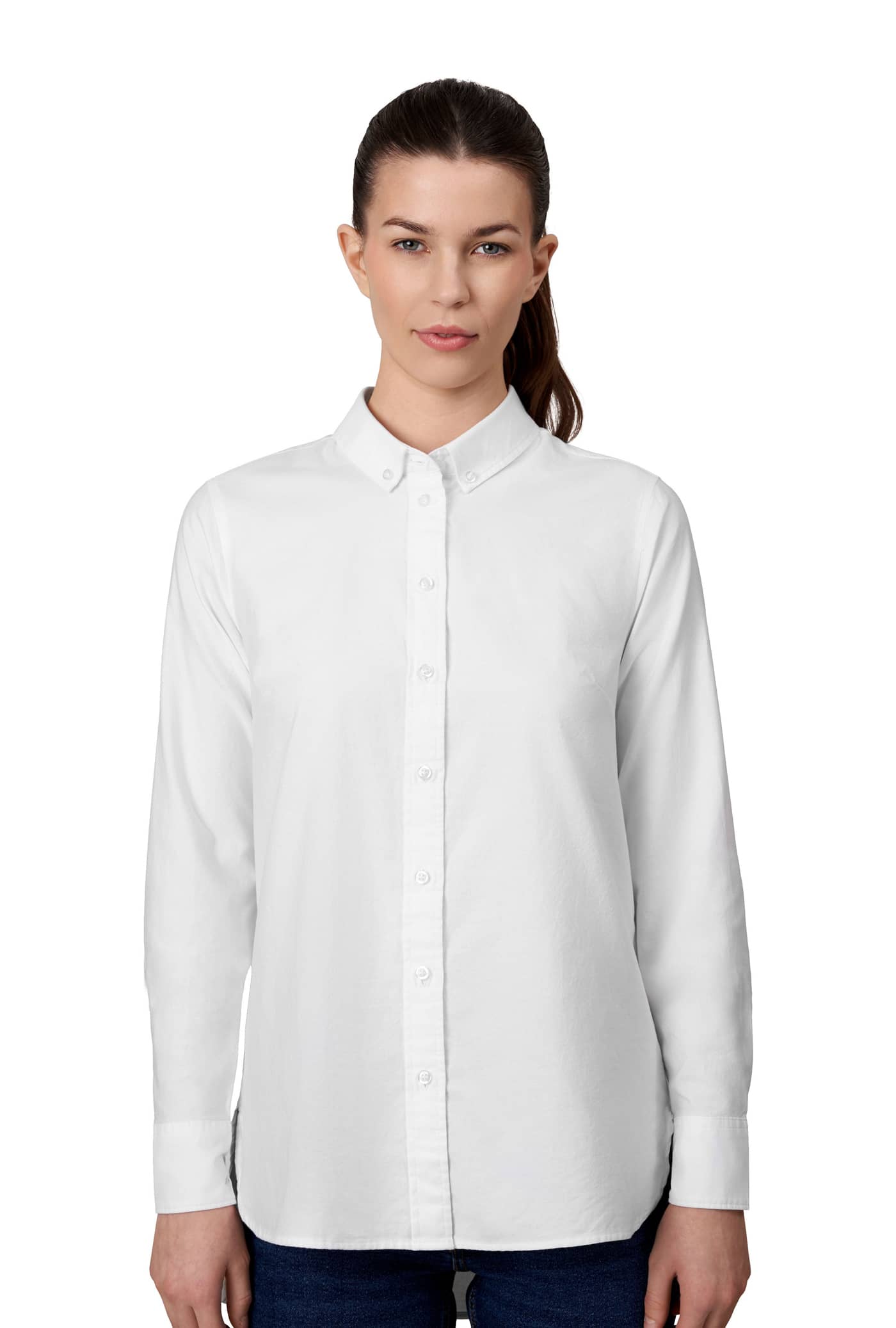 Seven Seas lange moderne Oxford Damen Bluse