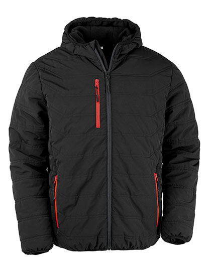 Recycled Black Compass Padded Winter Jacket