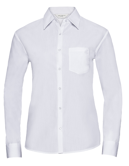 Ladies' Long Sleeve Classic Polycotton Poplin Shirt