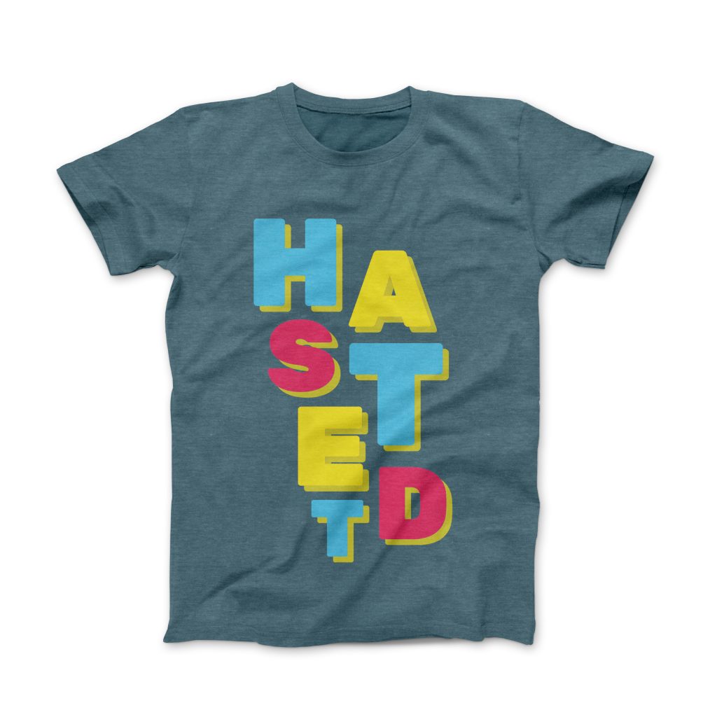 T-Shirt-Design mit triadischen Farben
