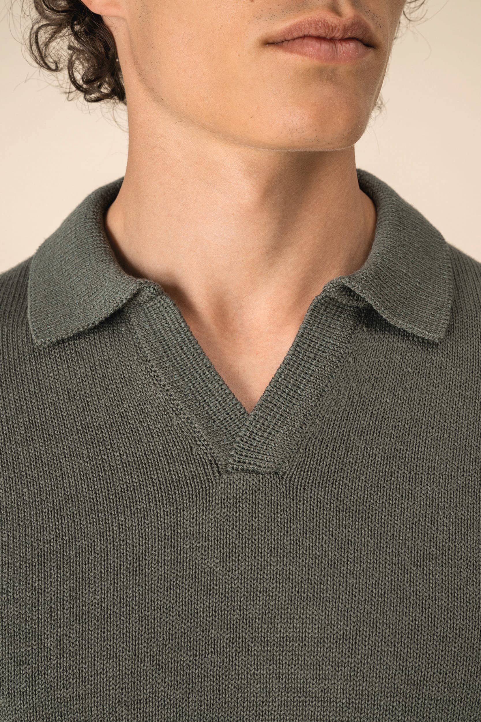 Herrenpullover mit Polokragen