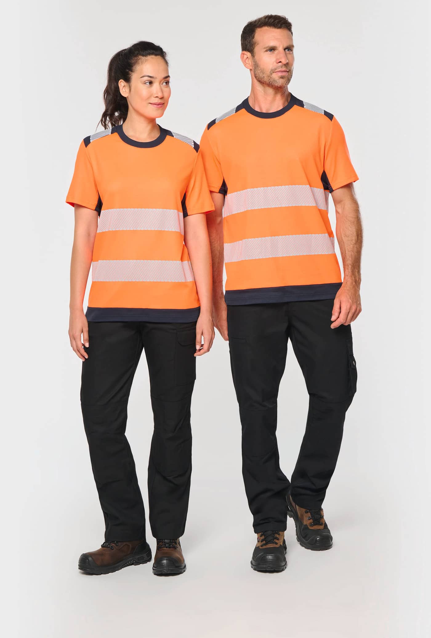 Recyceltes Sicherheits-T-Shirt mit Rundhalsausschnitt und kurzen Ärmeln