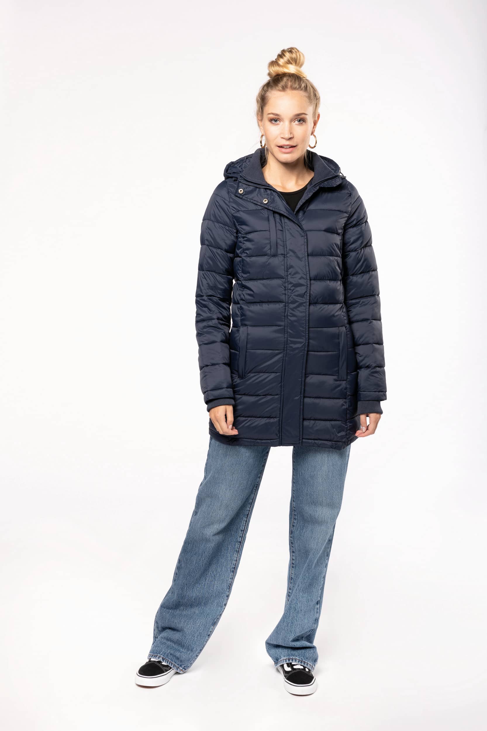 Leichter Damen-Daunenparka mit Kapuze
