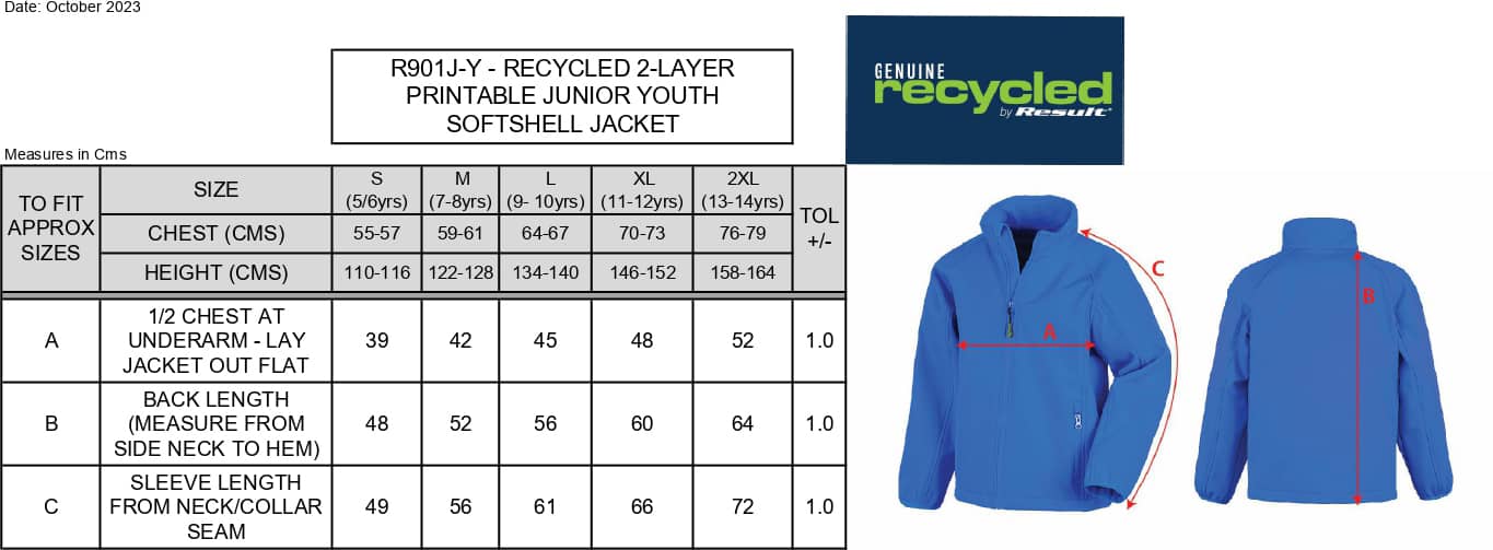 Recycled 2-Layer Printable Junior Softshell Jacket