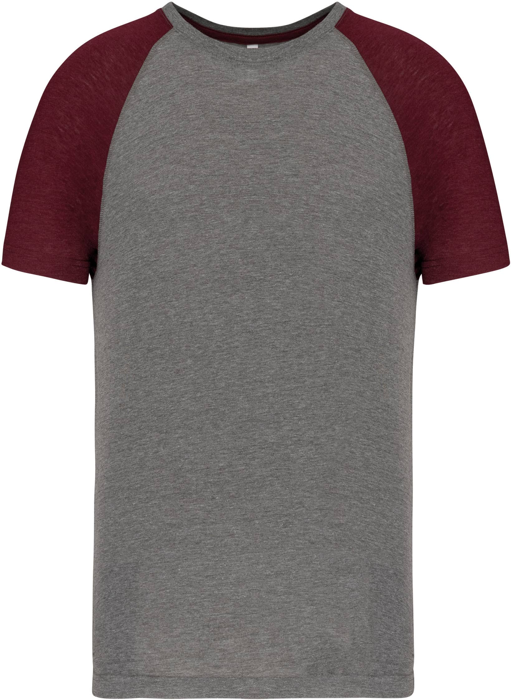 Zweifarbiges Triblend Sport-T-Shirt mit kurzen Ärmeln für Erwachsene