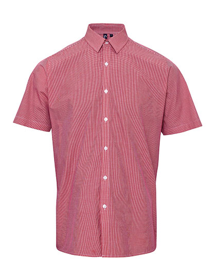 Men´s Microcheck (Gingham) Short Sleeve Cotton Shirt