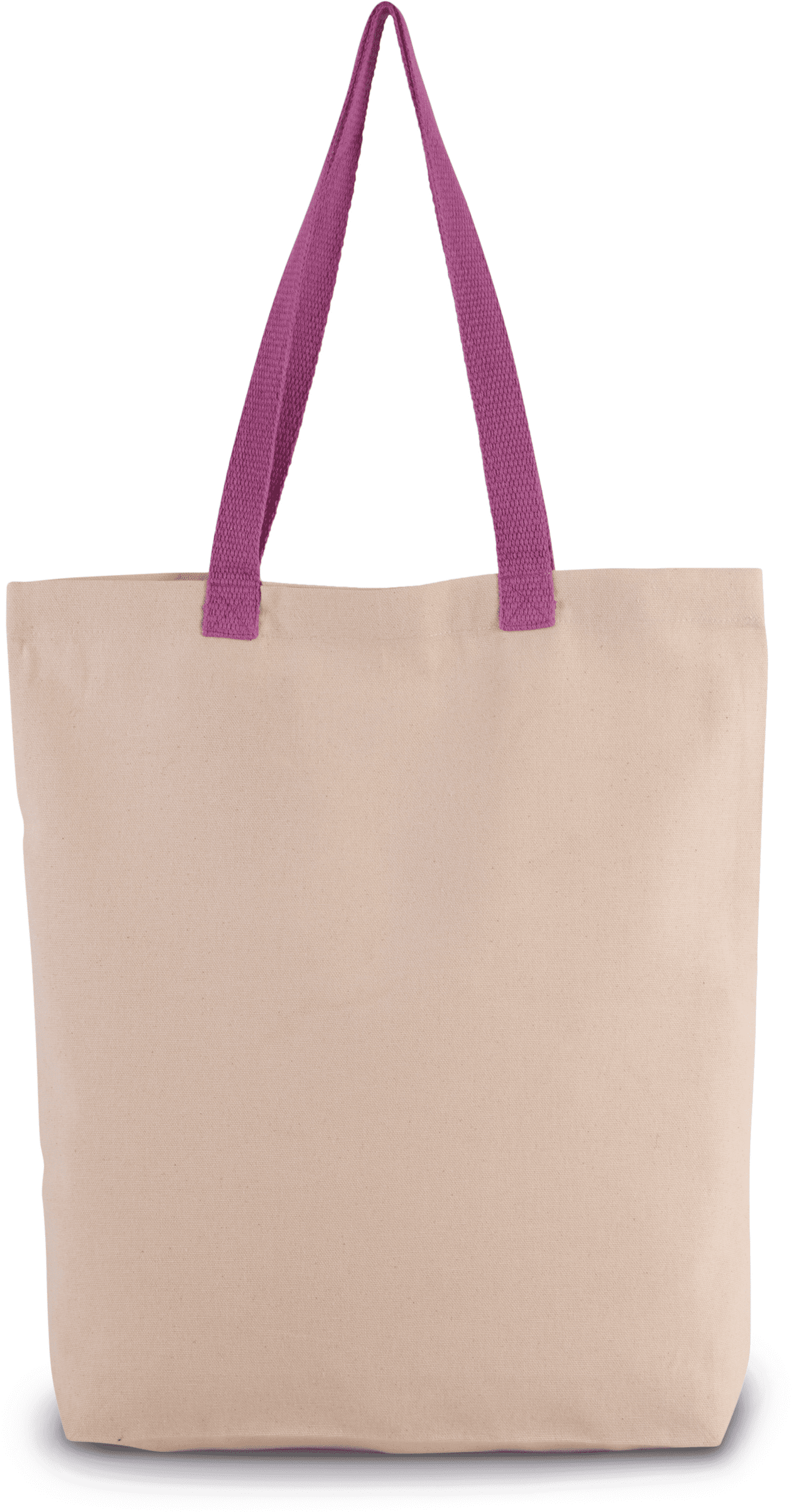 Shoppingtasche mit Seitenfalte und kontrastfarbenem Griff