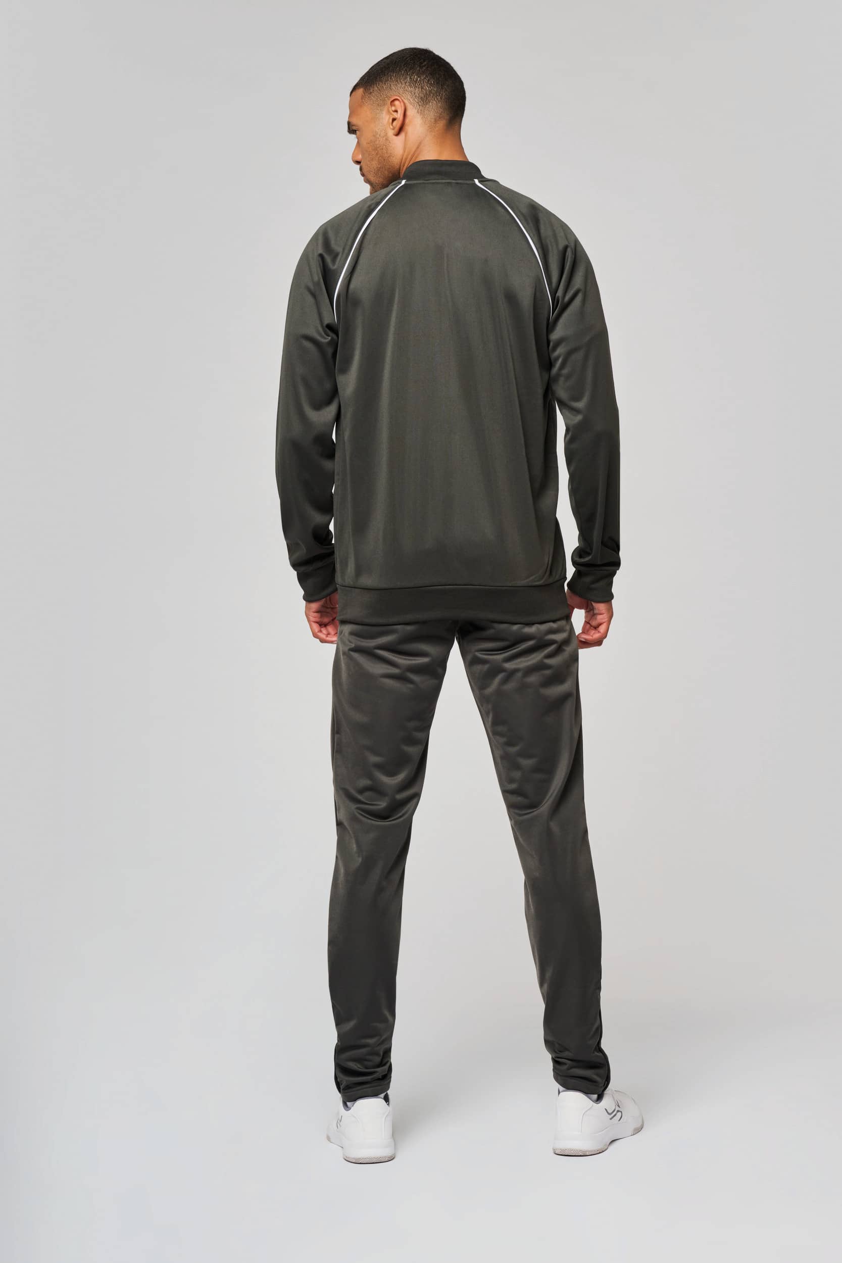 Unisex-Trainingsjacke mit Reißverschluss und Paspel
