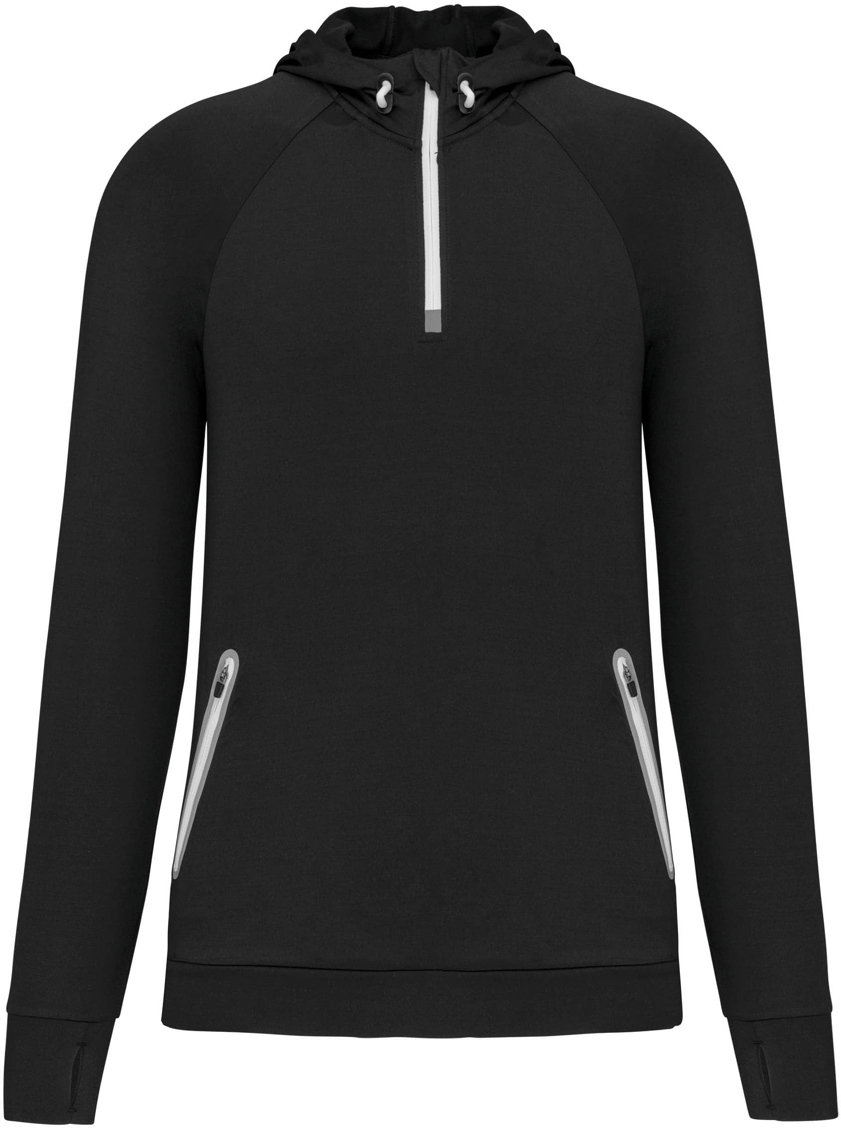 Kapuzen-Sweatshirt 1/4 Sport-Reißverschluss Unisex