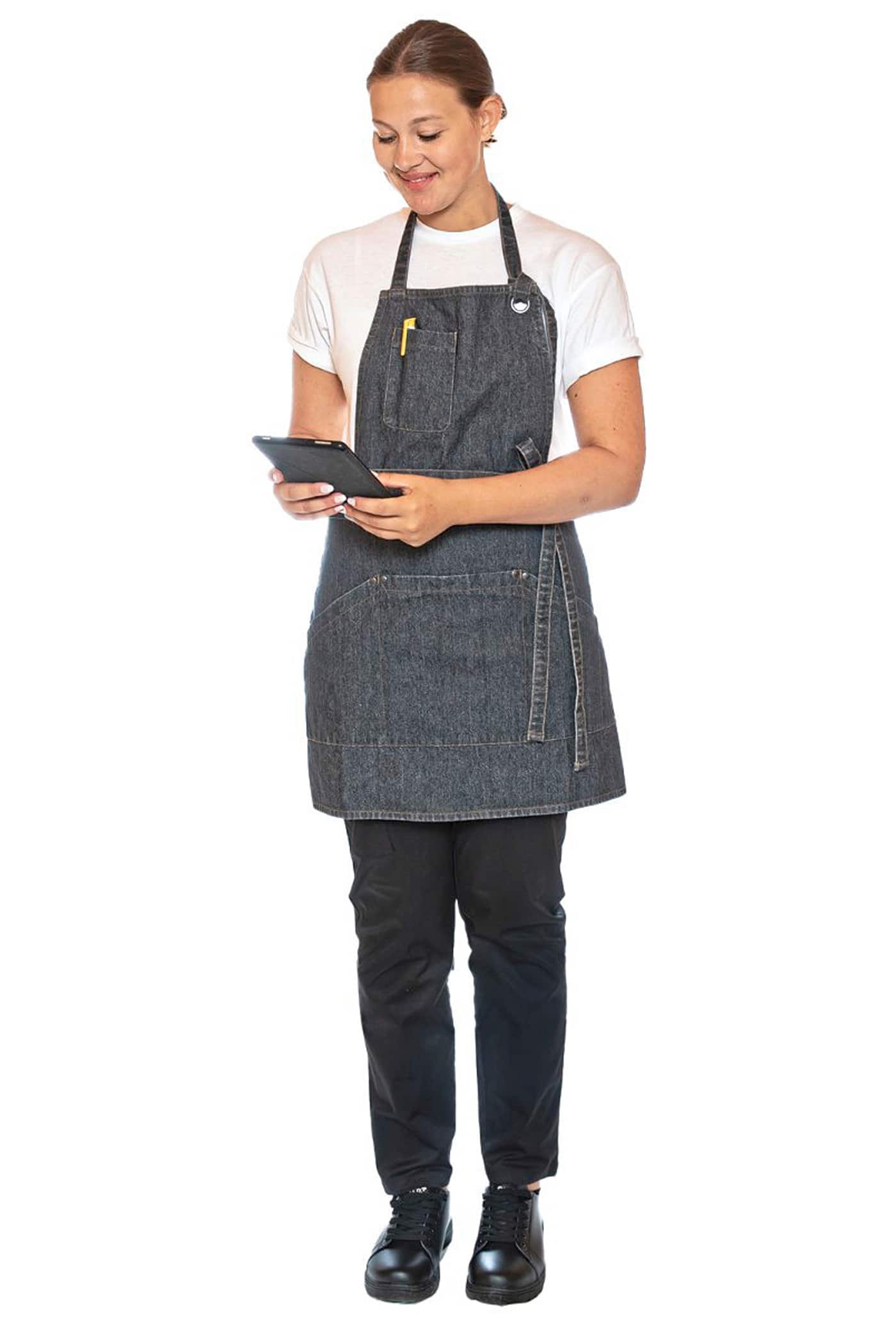Utility Apron Bib Washed Denim