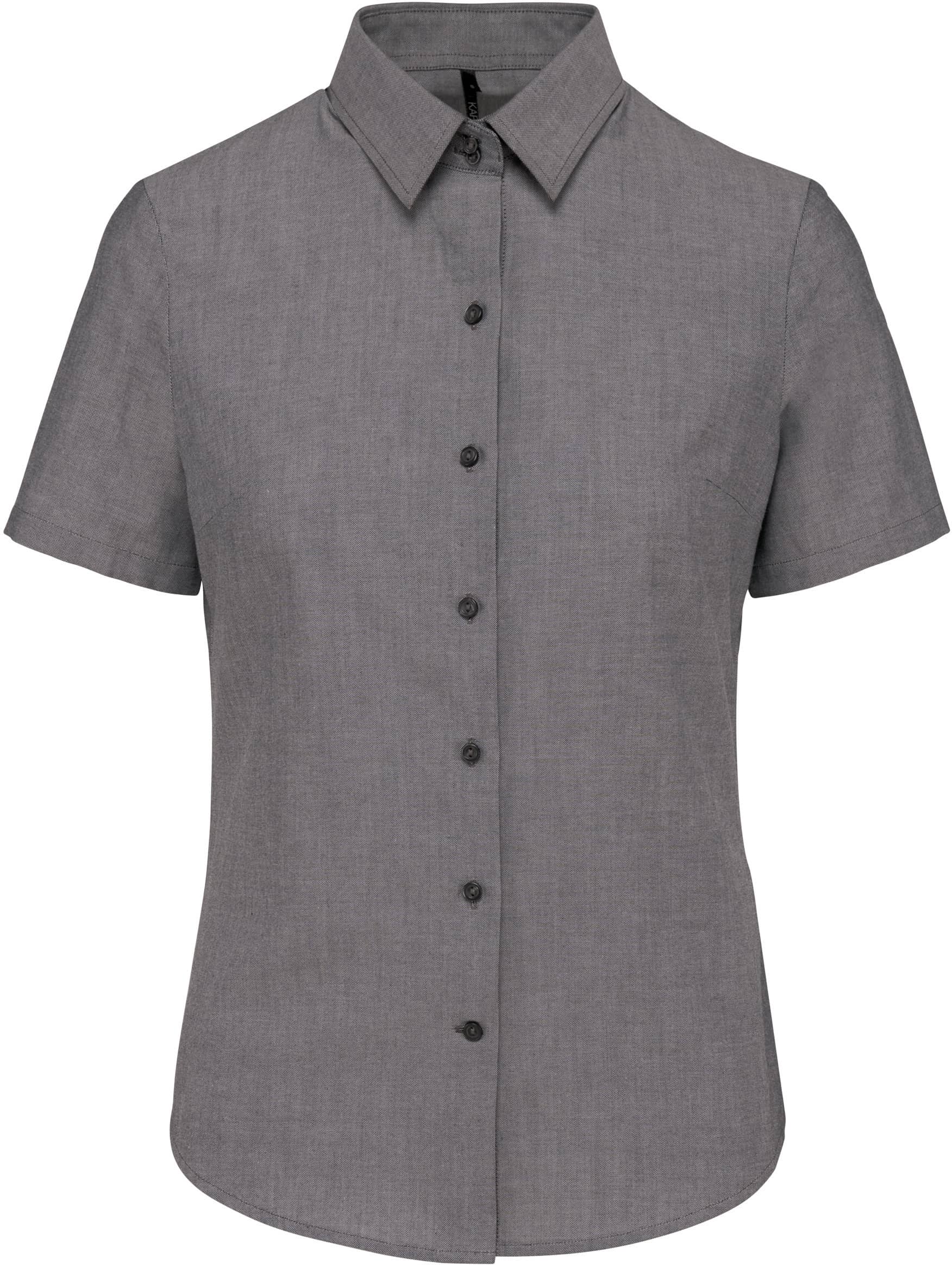 Damen Oxford Kurzarmbluse