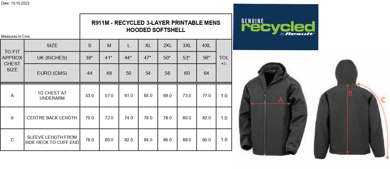 Men´s Recycled 3-Layer Printable Hooded Softshell Jacket