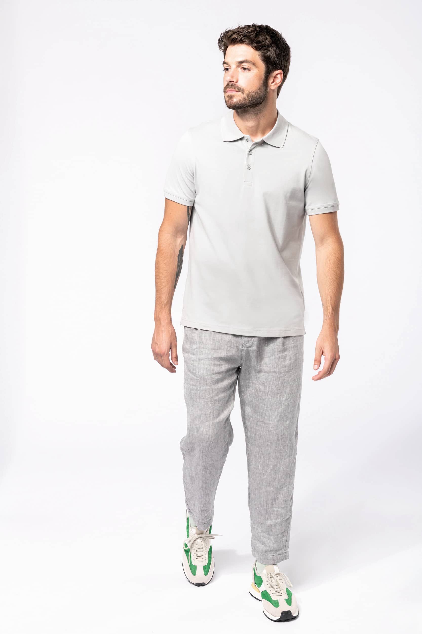 Kurzarm-Polohemd für Herren aus Baumwollpiqué