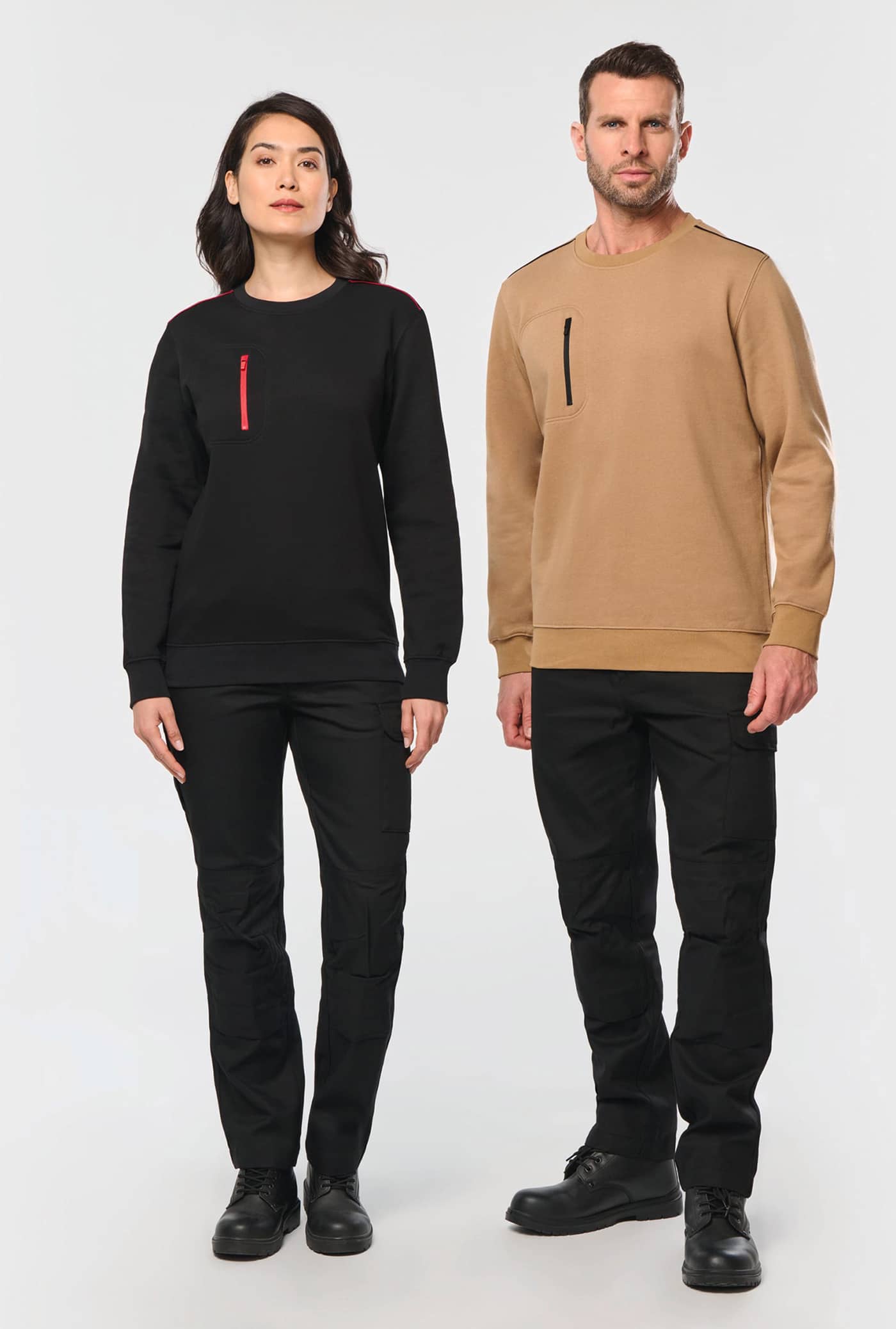 Day To Day Unisex-Sweatshirt mit kontrastfarbener Zip-Tasche