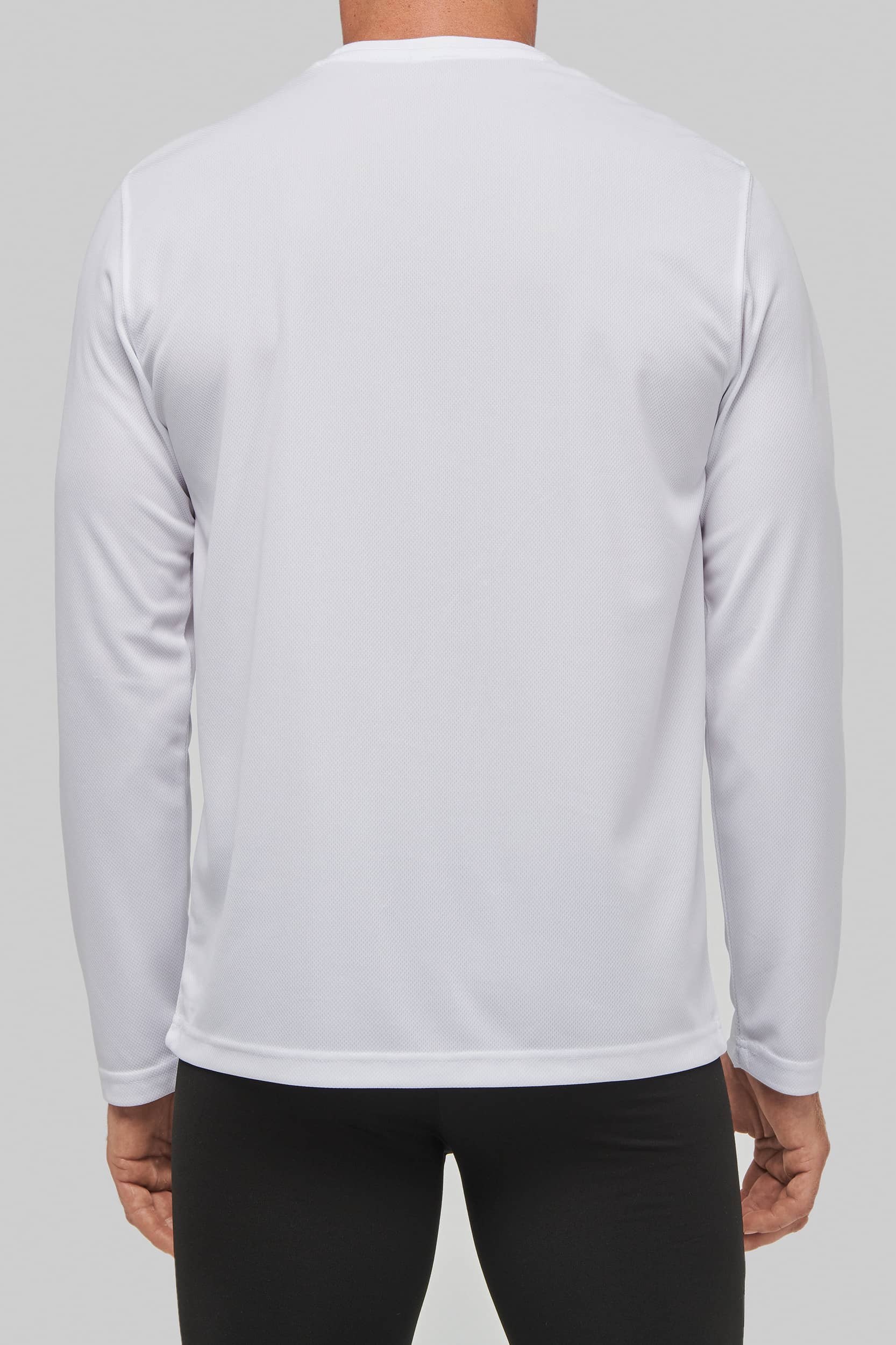 Herren Basic Sport Funktionsshirt Langarm - White