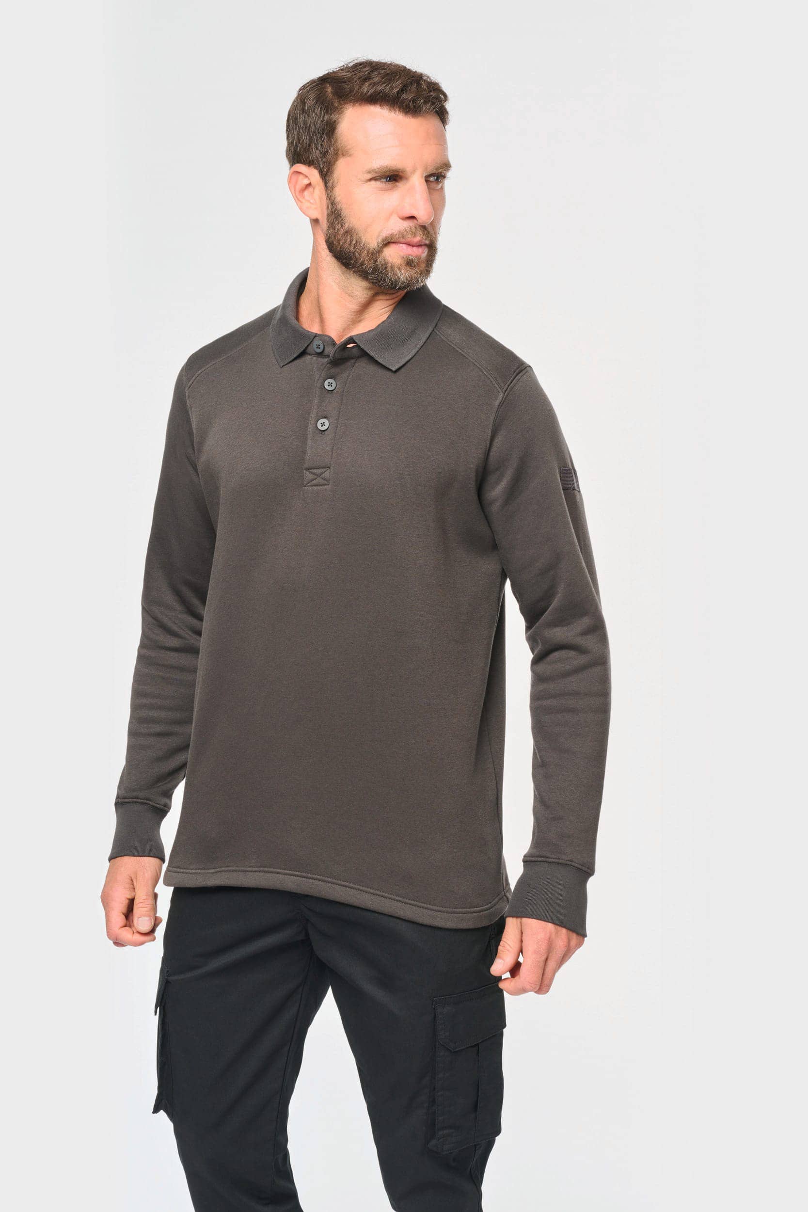 Sweatshirt mit Polokragen