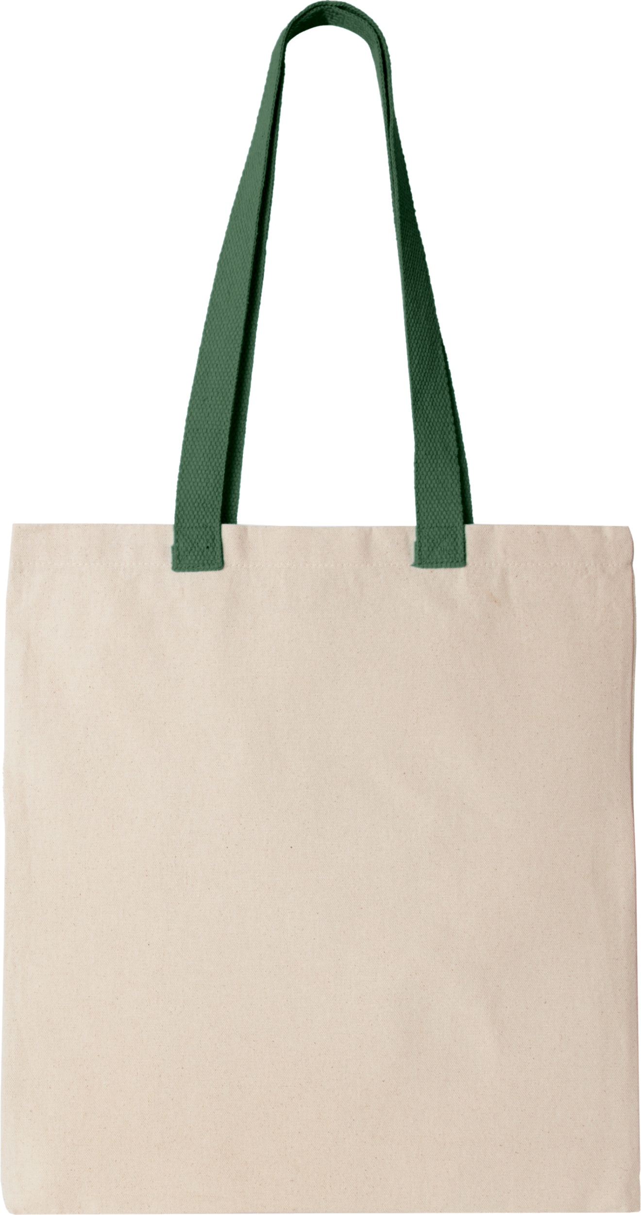 Flache Shoppingtasche aus Tuch mit kontrastfarbenem Griff