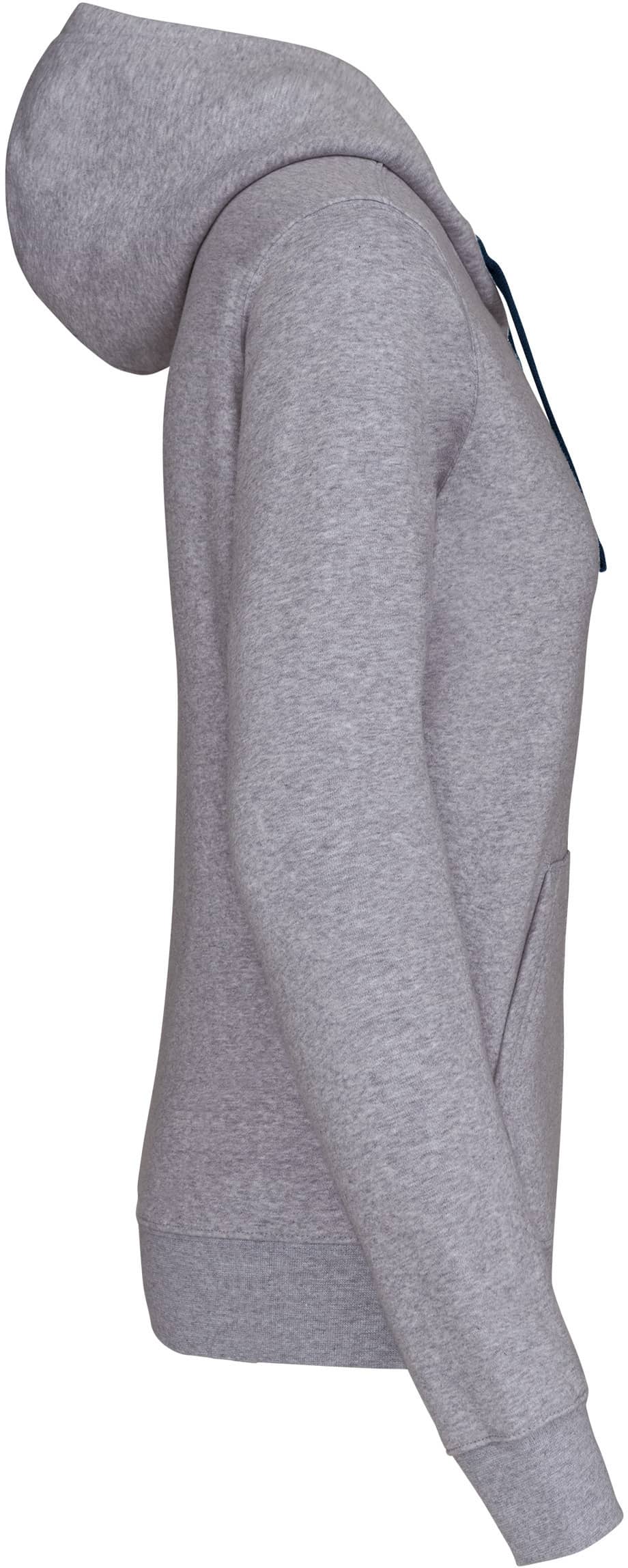 Damen-Kapuzensweatshirt Bicolor mit Reißverschluss