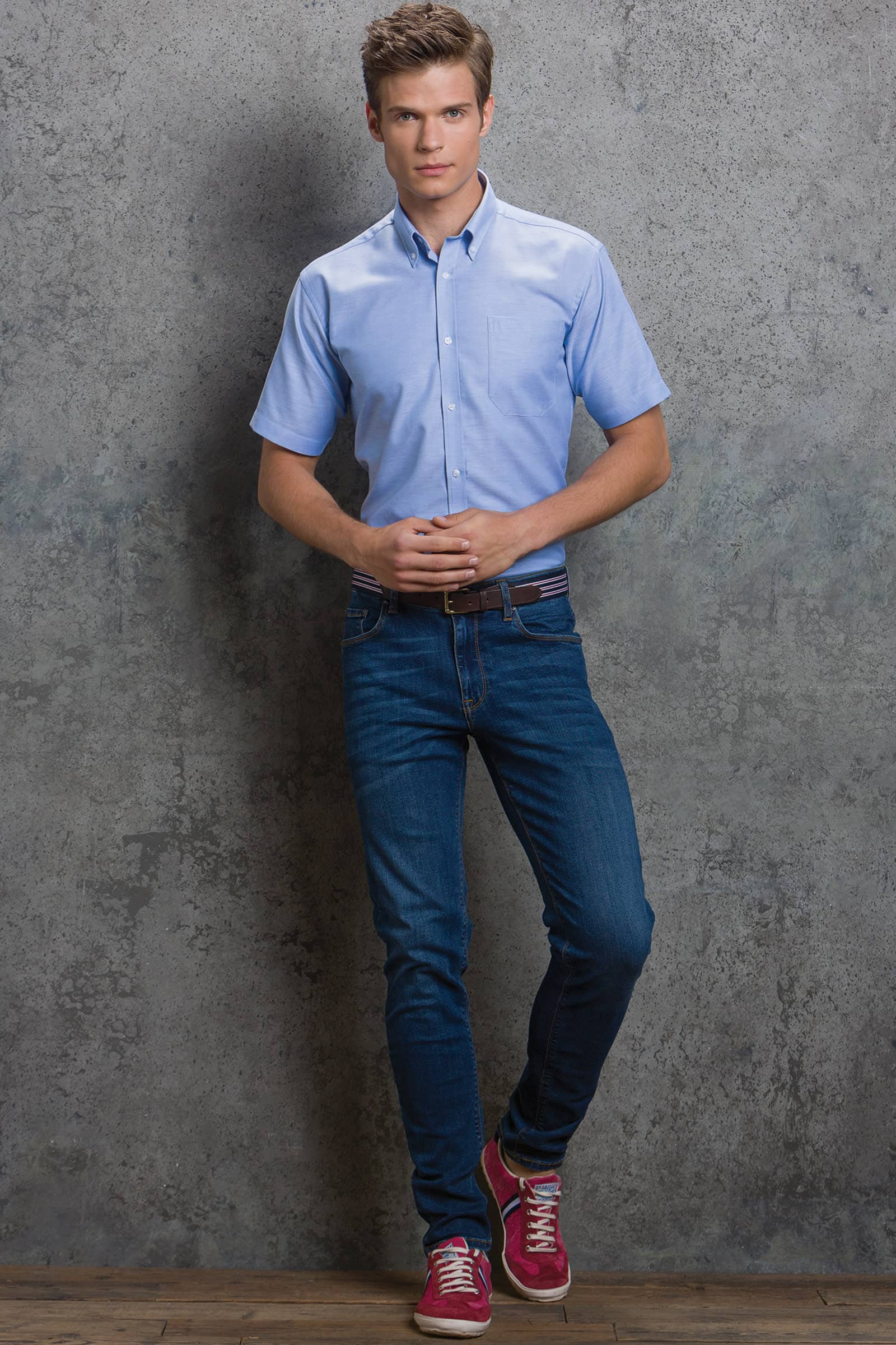 Men´s Slim Fit Workwear Oxford Shirt Short Sleeve