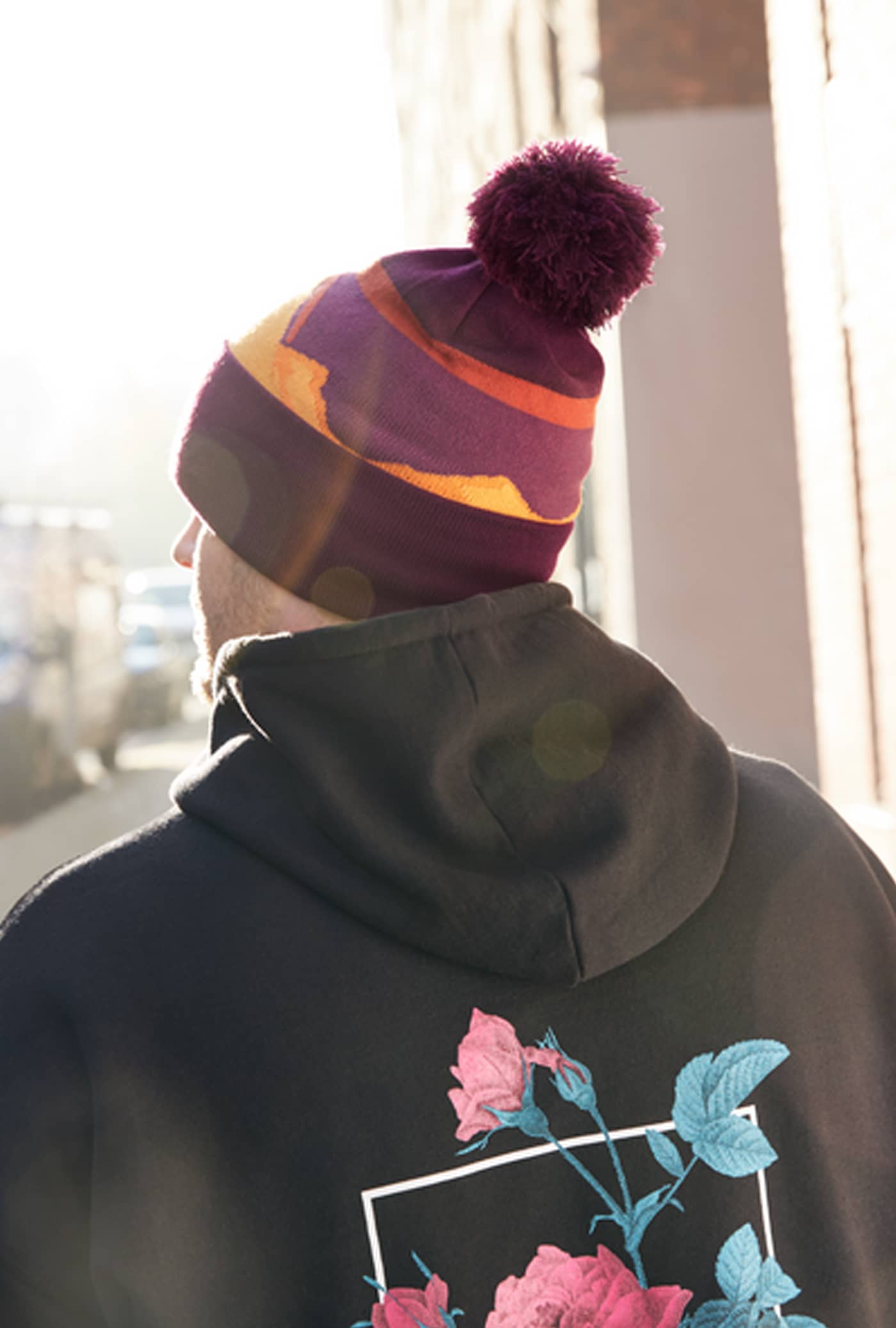 Mountain Peaks Pom Pom Beanie