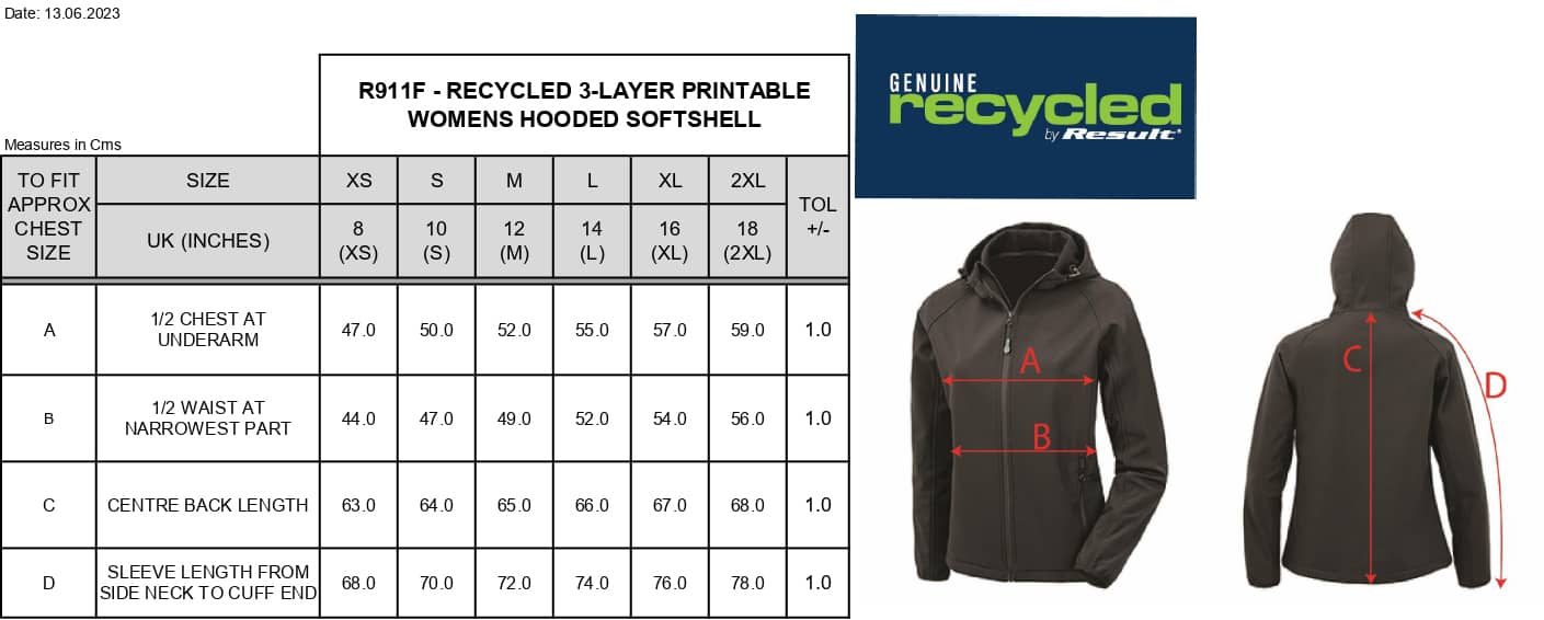 Women´s Recycled 3-Layer Printable Hooded Softshell Jacket