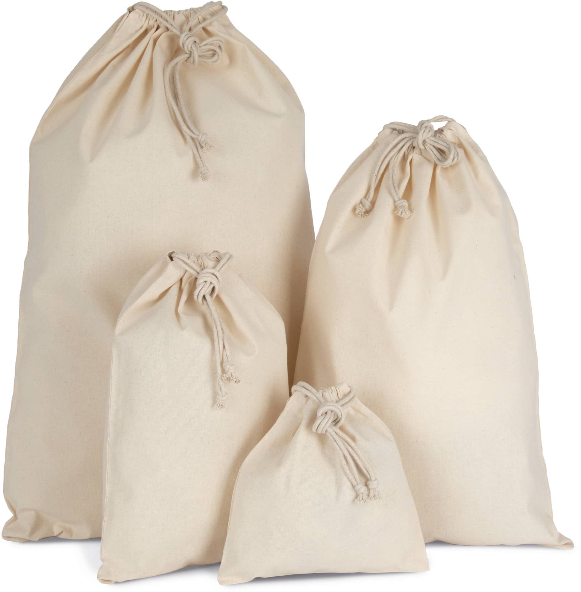 Kordeltasche aus biologischer Baumwolle - Medium - Natural