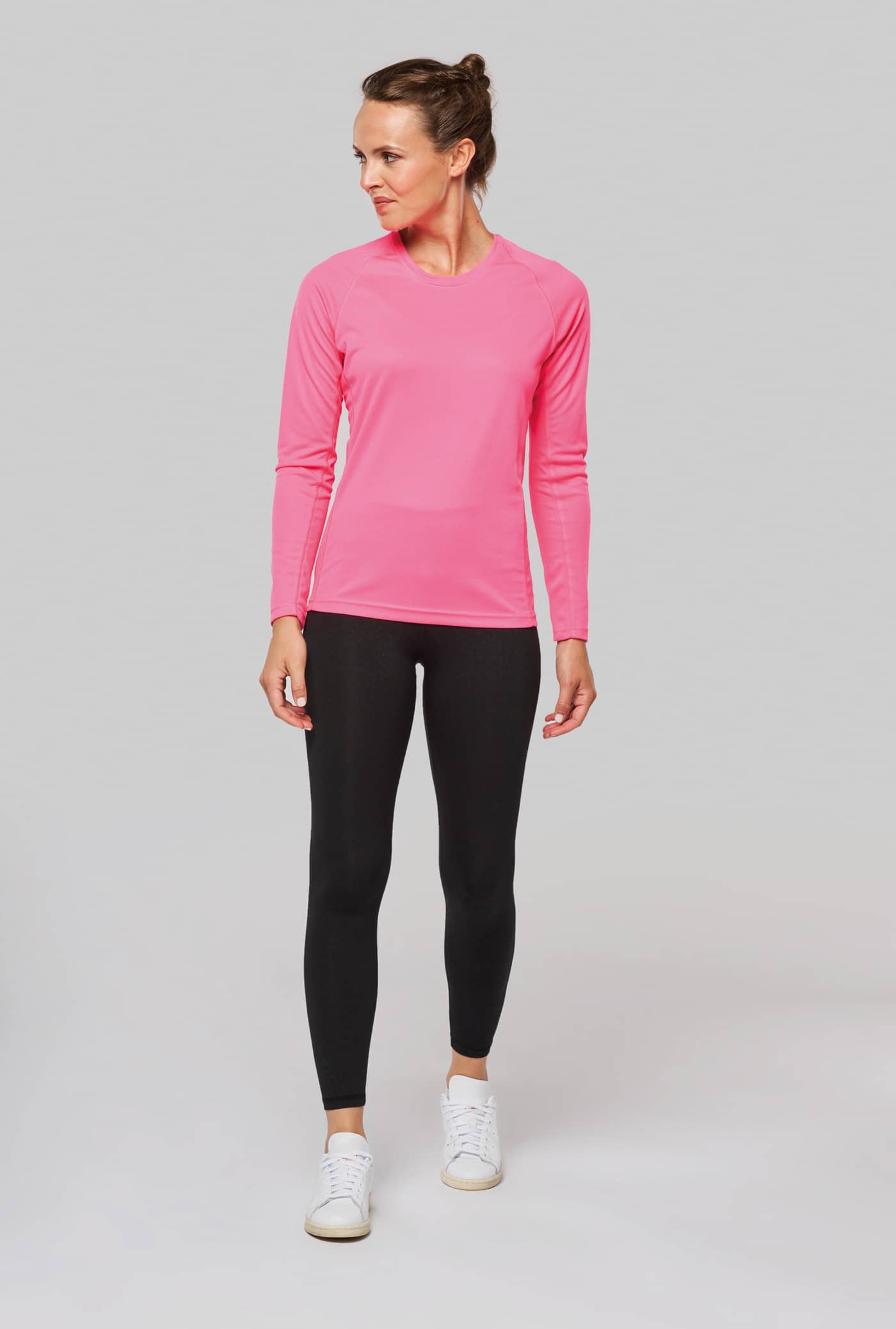 Damen Basic Sport Funktionsshirt Langarm - Fluorescent